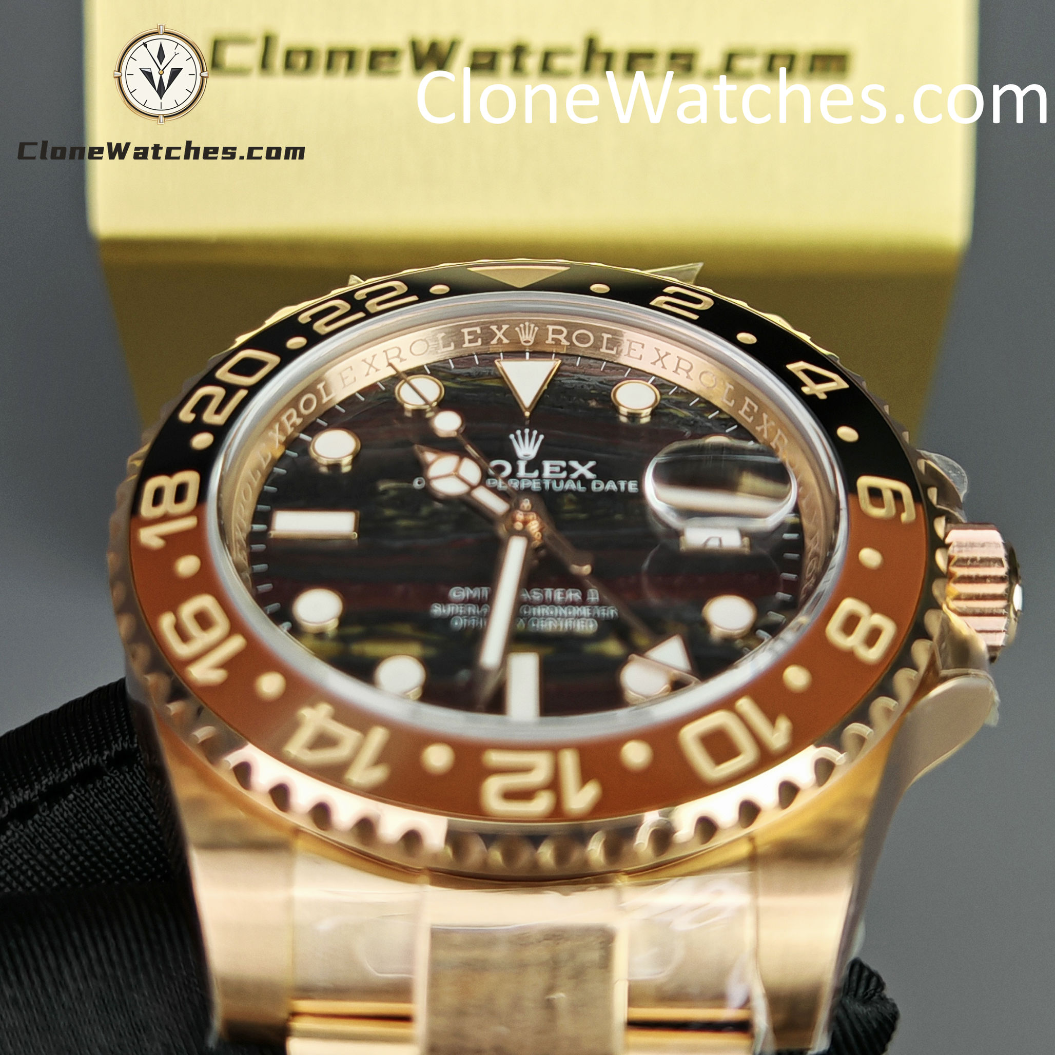 Rolex Super Clone Watches 1:1 GMT-Master II Rose Gold M126715CHNR-0002 Oyster 3285 Movement