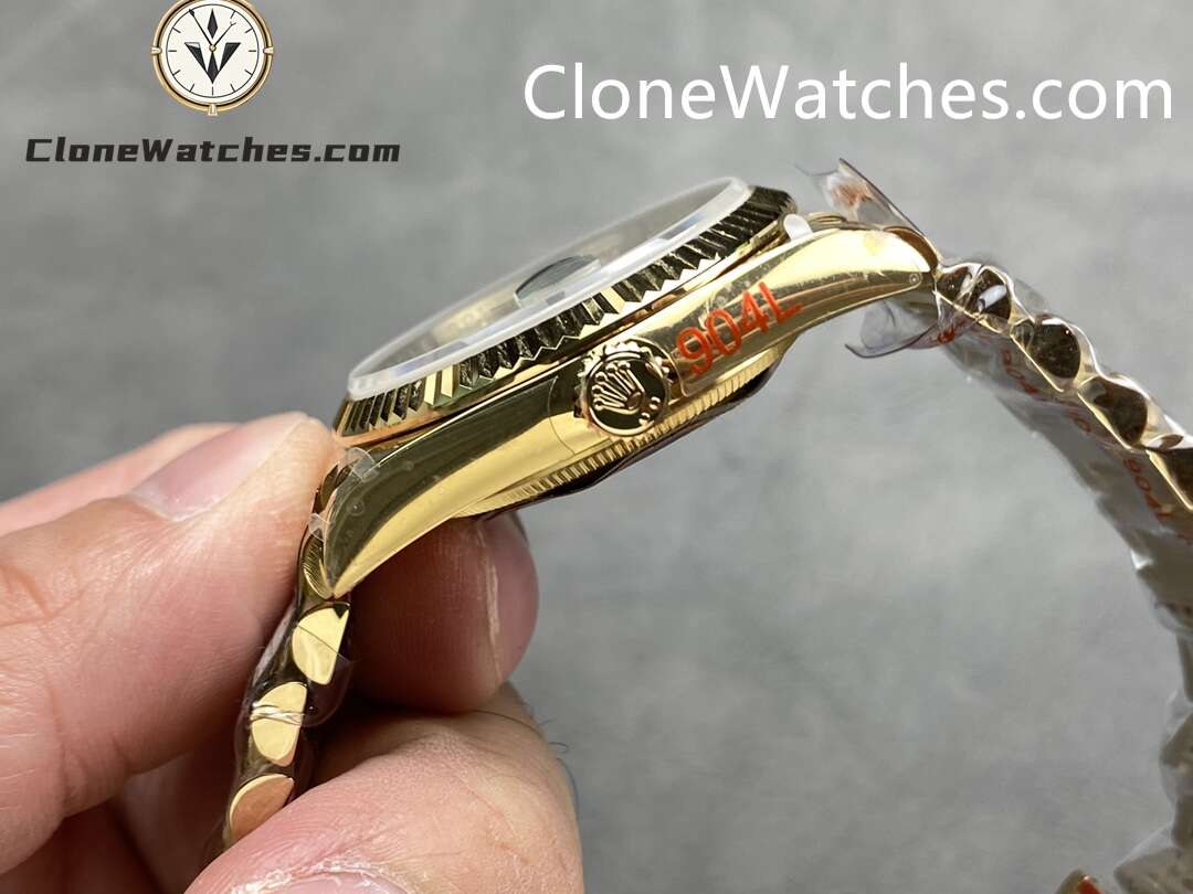Rolex Super Clone Watches 1:1 Day Date 18K Gold Bright Green Dial 36mm m128238-0130 3255 Movement
