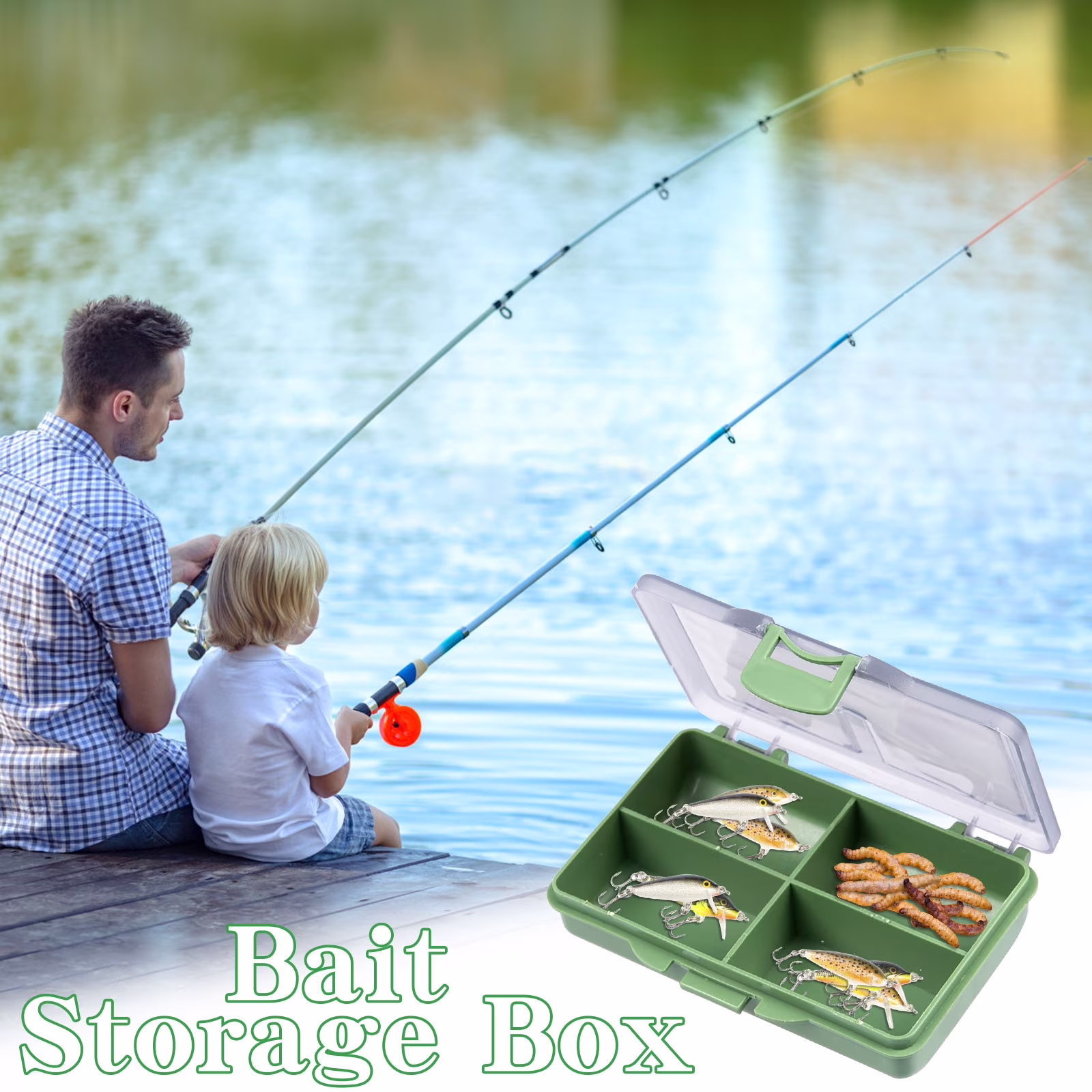 Fnyoxu Fishing Tackle Boxes, Coarse Sea Fishing Bit Boxes Waterproof Airtight Plastic Tackle Box Organizer Transparent Fishing Tackle Storage with Dividers for Terminal Tackle Lure Bait Hook