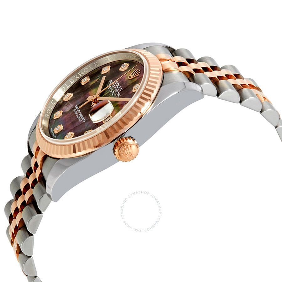 Rolex Oyster Perpetual Datejust 36 Black Mother of Pearl Dial Stainless Steel and 18K Everose Gold Jubilee Bracelet Automatic Ladies Watch 116231BKMDJ（Lifetime free warranty+90-days replacement service & Refund!.）