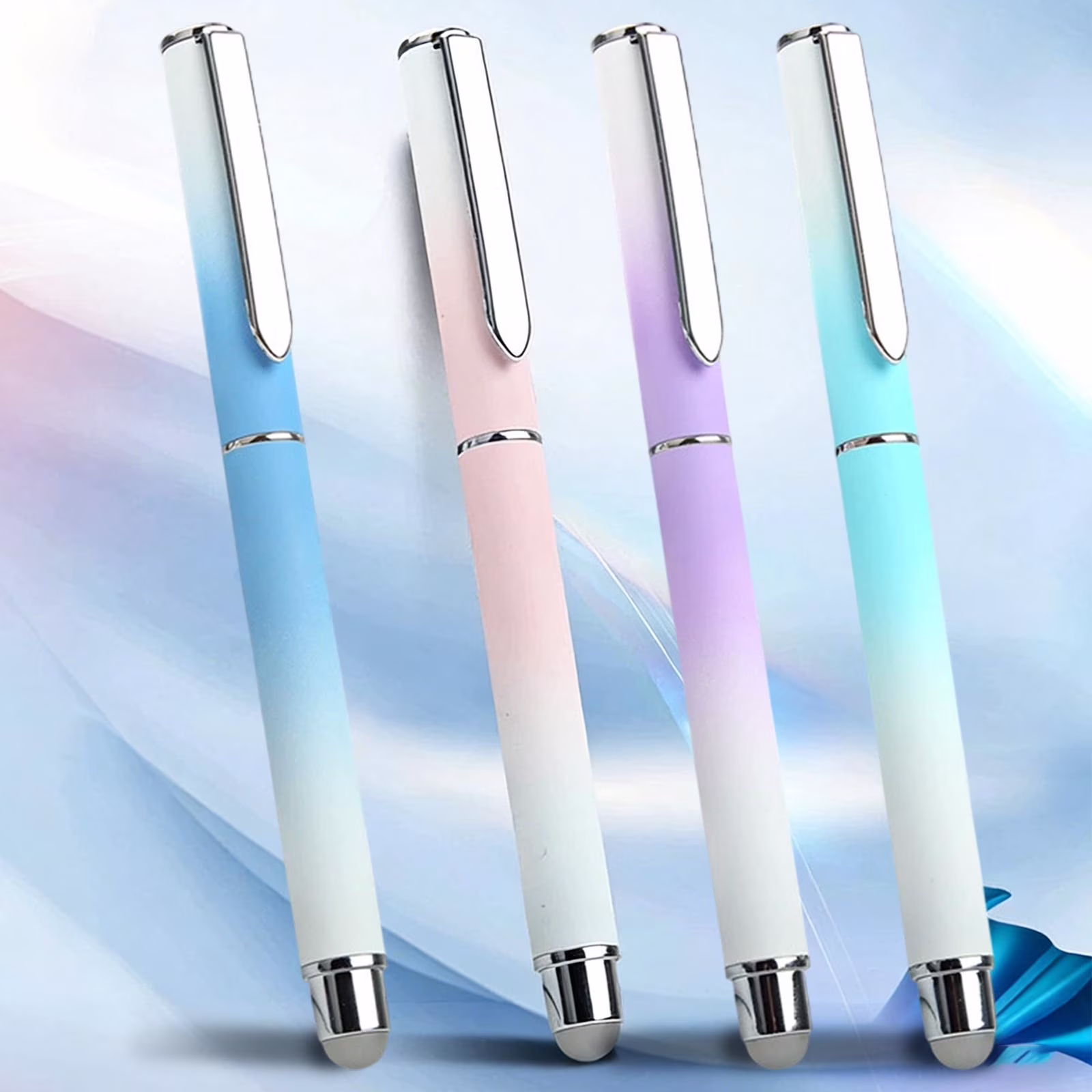 WWC Erasable Pens, Pen with Built-in Eraser, Fine 0.38mm Nib, Replaceable Ink Cartridge, for School Office, Blue