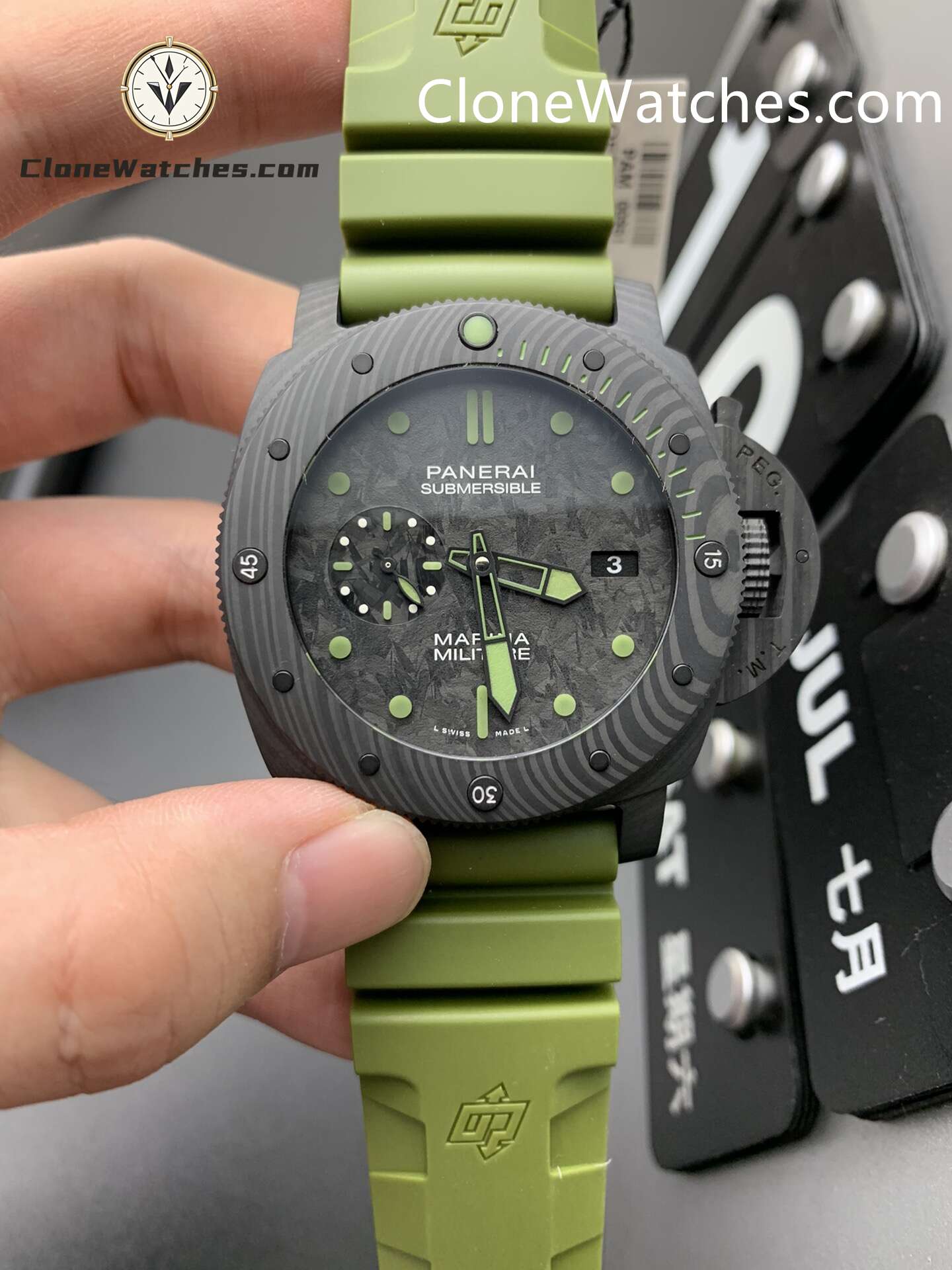 Panerai Super Clone Watches 1:1 Submersible Marina Militare Carbotech PAM00961