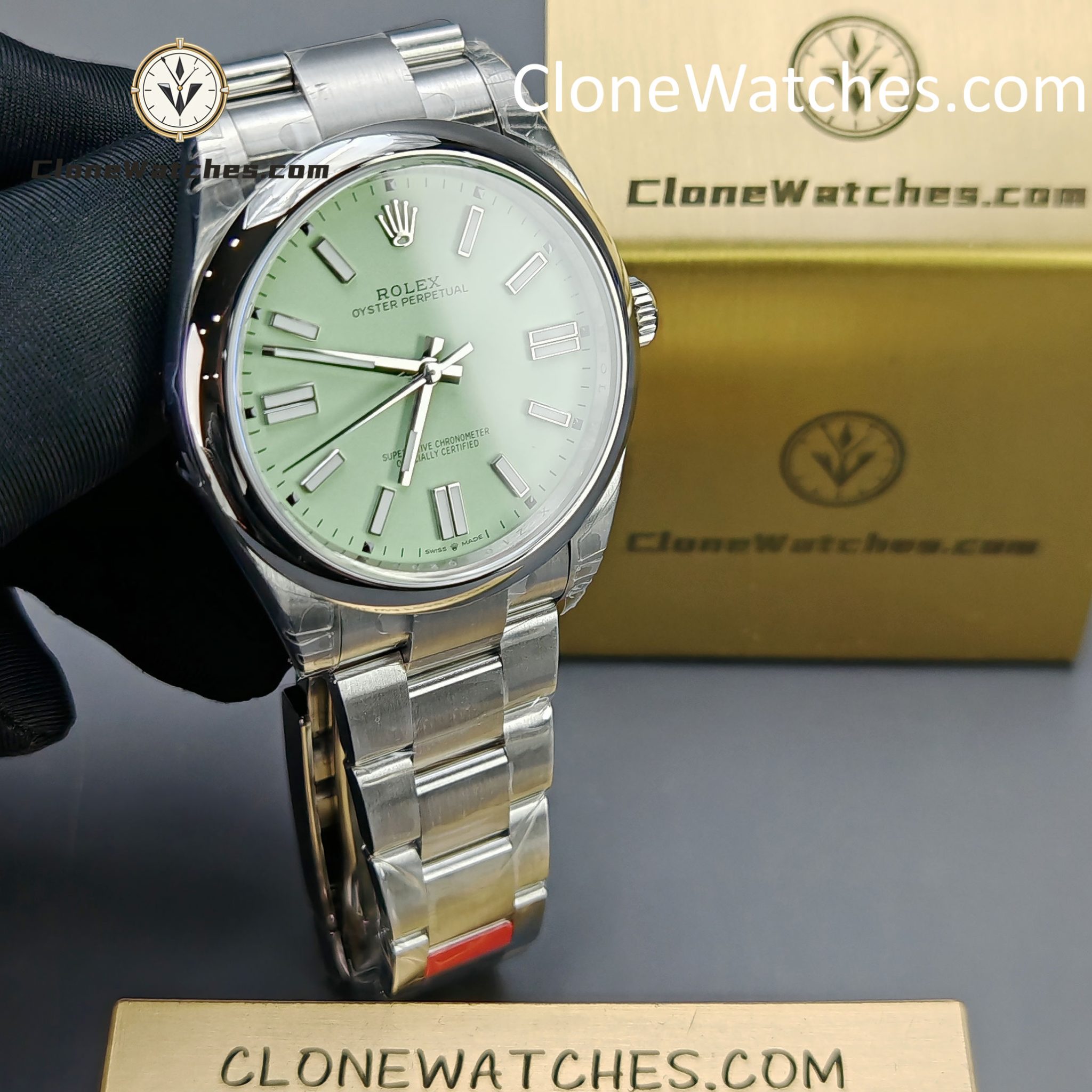 Rolex Super Clone Watches 1:1 Oyster Perpetual Olive Green Dial 41mm M134300-0006 3230 Movement