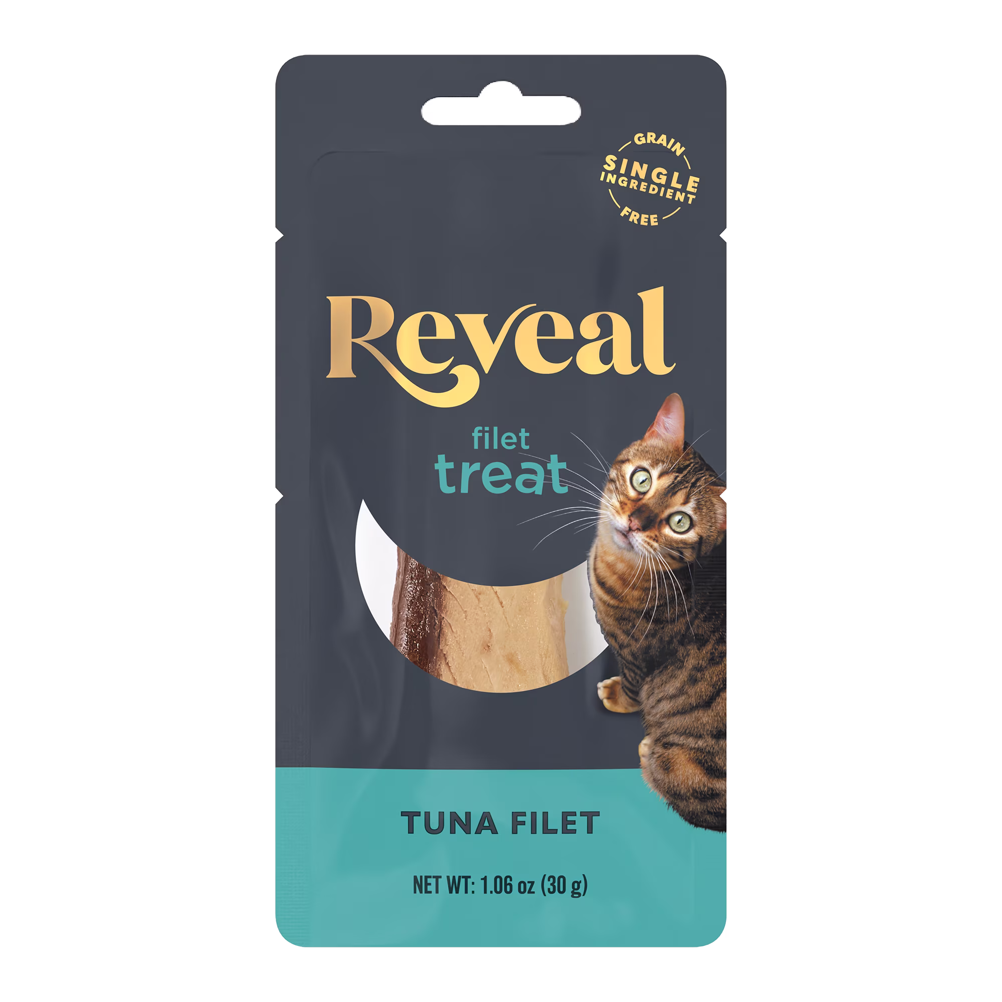 (4 pack) Reveal Pet Food Natural Cat Treats Whole Tuna Loin 1.06oz
