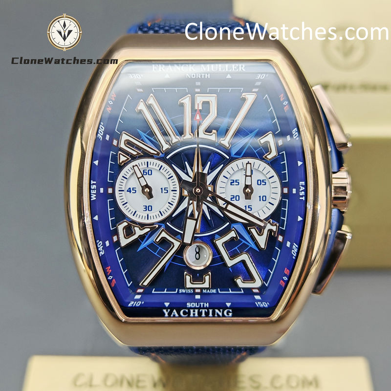 Franck Muller Super Clone Watches 1:1 V45 Blue Dial Yachting