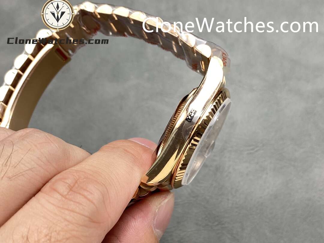 Rolex Super Clone Watches 1:1 Day Date Rose Gold Gray Dial 36mm m128235-0050 3255 Movement