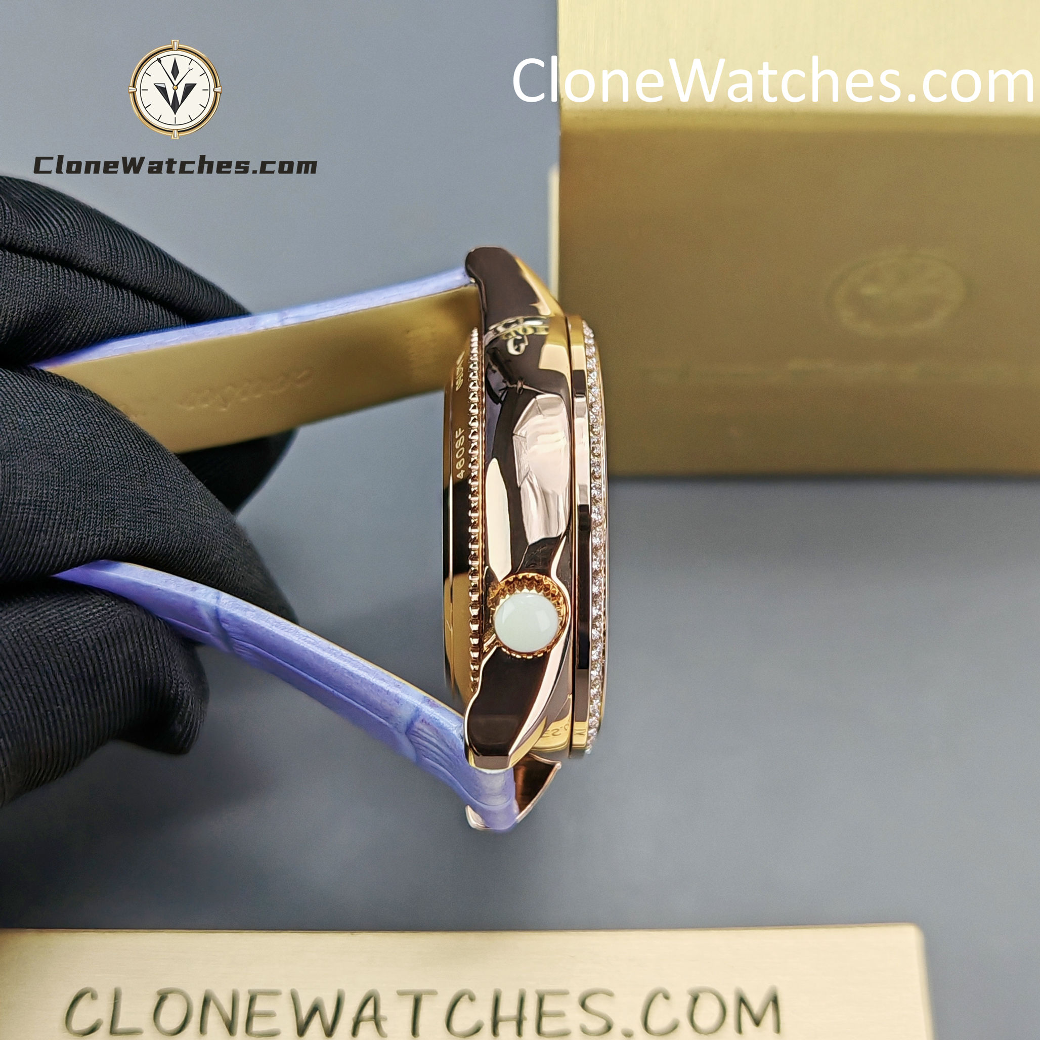 Vacheron Constantin Super Clone Watches 1:1 Égérie Moon Phase 8005F/000R-H030 Purple Dial