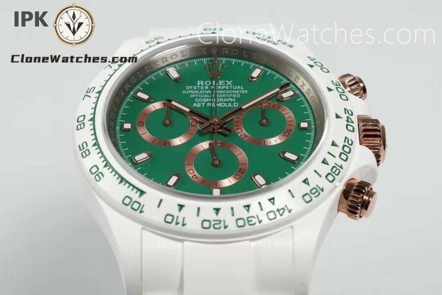 Modified Super Clone Watches 1:1 AET Rolex Daytona Full Ceramic British Racing Green 4130 Movement