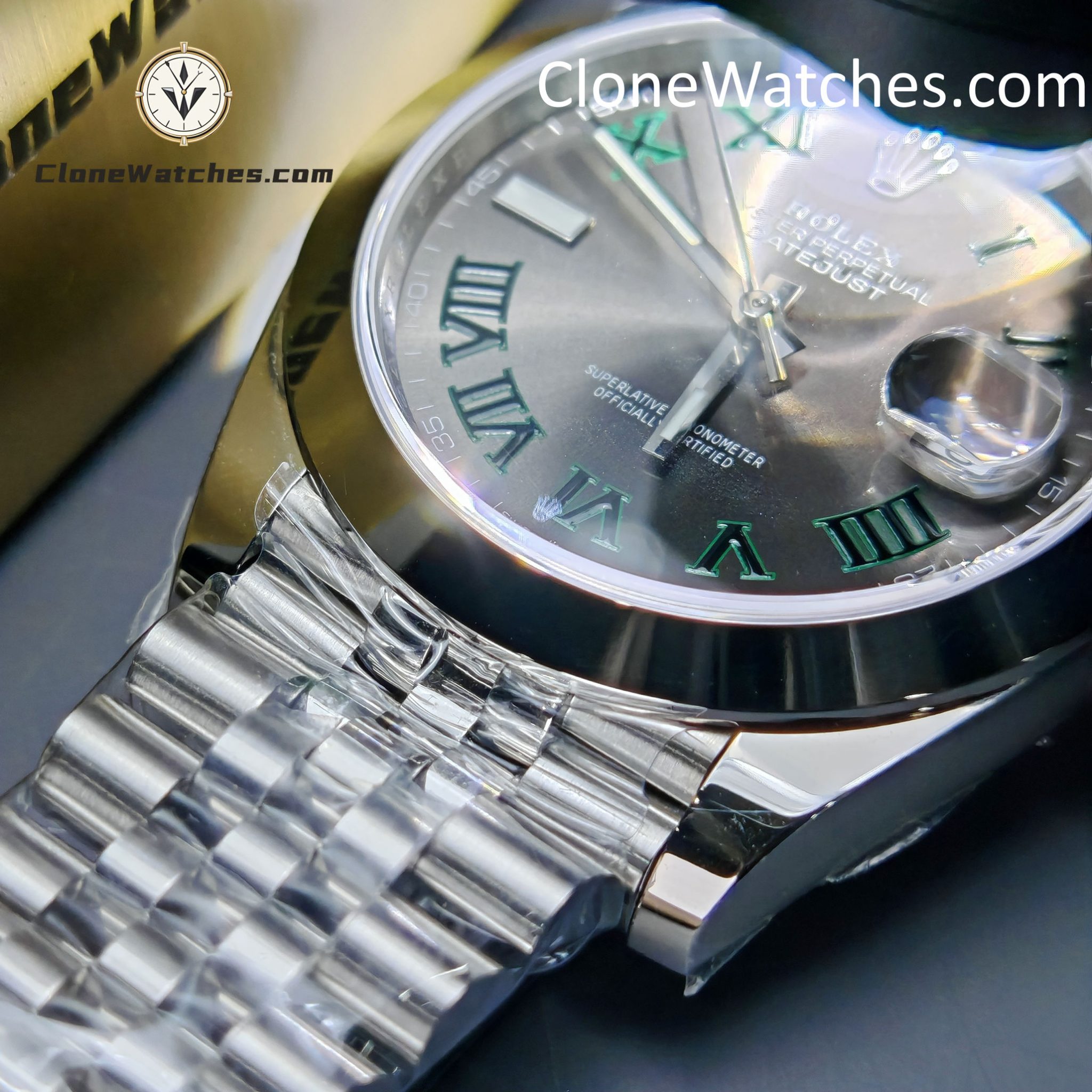 Rolex Super Clone Watches 1:1 DateJust Grey Roman Dial m126300-0014 Jubilee 41MM 3235 Movement