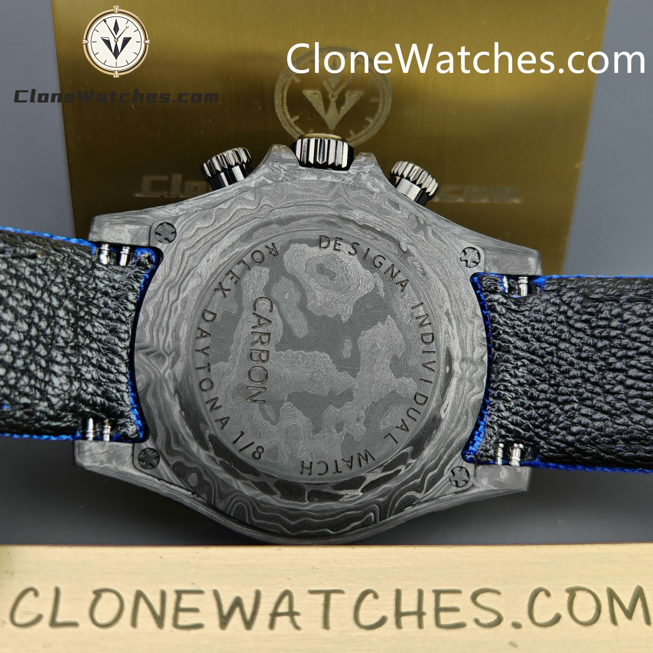 Modified Super Clone Watches 1:1 GET Rolex Daytona Skeleton Dial 4130 Movement Blue Strap