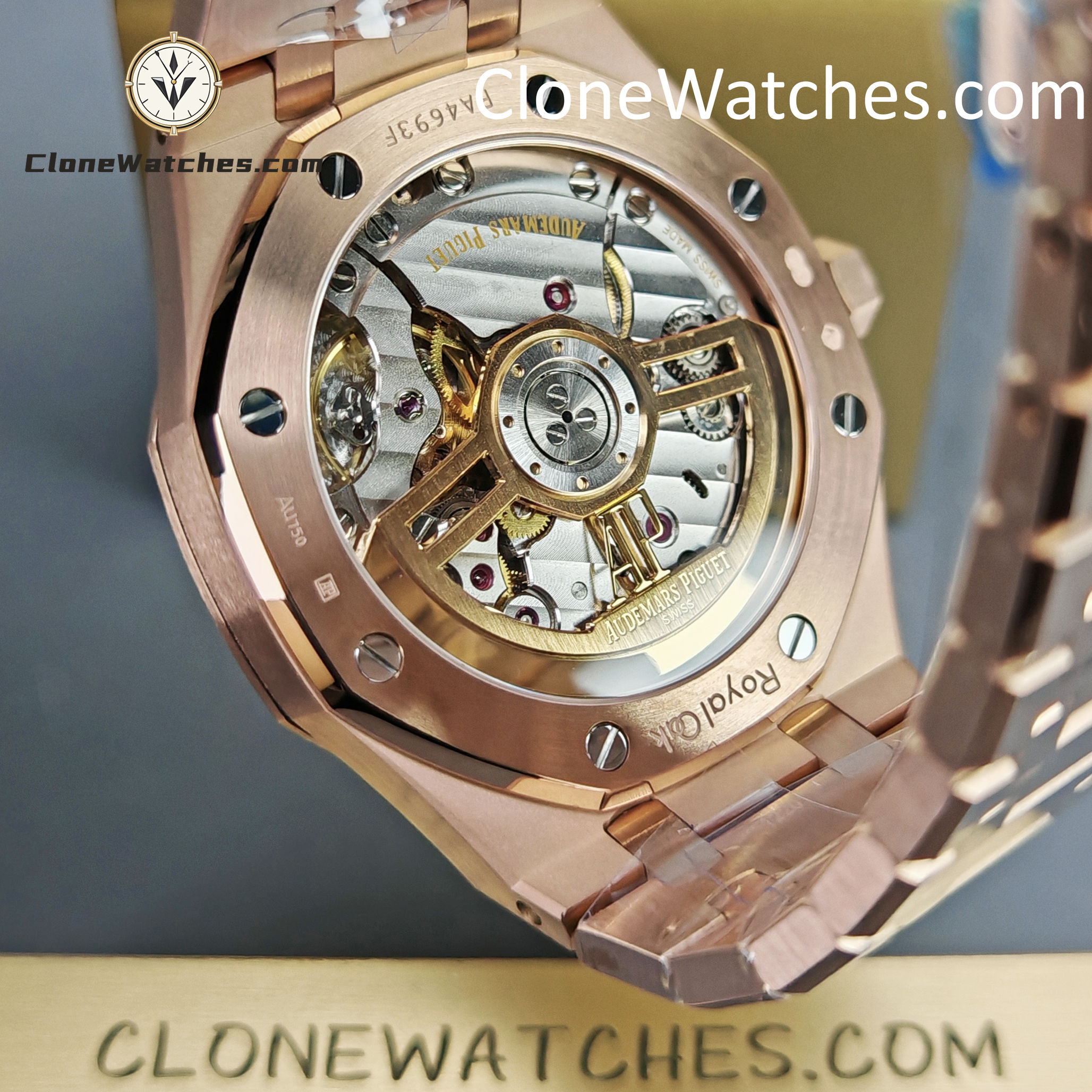 Audemars Piguet Super Clone Watches 1:1 Royal Oak Rose Gold 15500 Black Dial