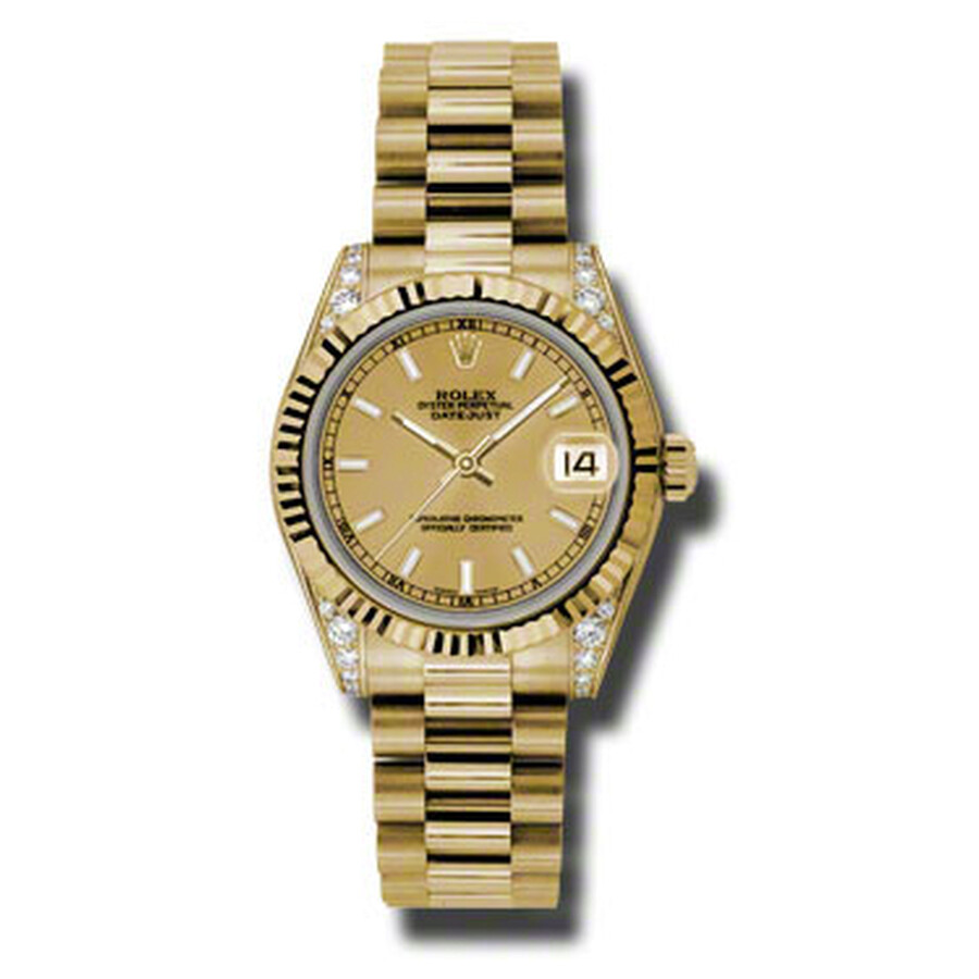 Rolex Datejust Lady 31 Champagne Dial 18K Yellow Gold President Automatic Ladies Watch 178238CSP（Lifetime free warranty+90-days replacement service & Refund!.）