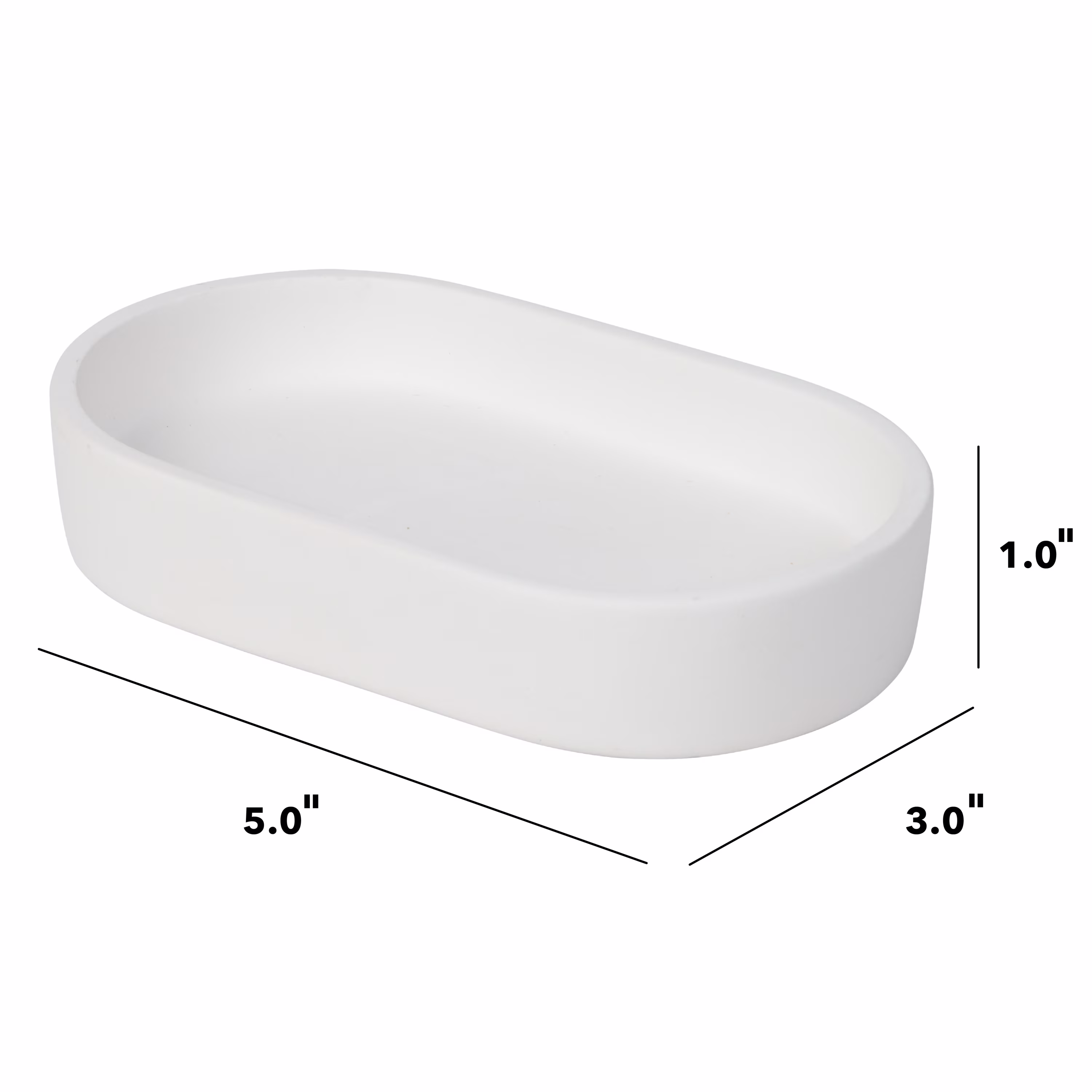 (4 pack) Hello Hobby Trinket Tray, White Ceramic, Ready to Paint, 3 in x 5 in Oval