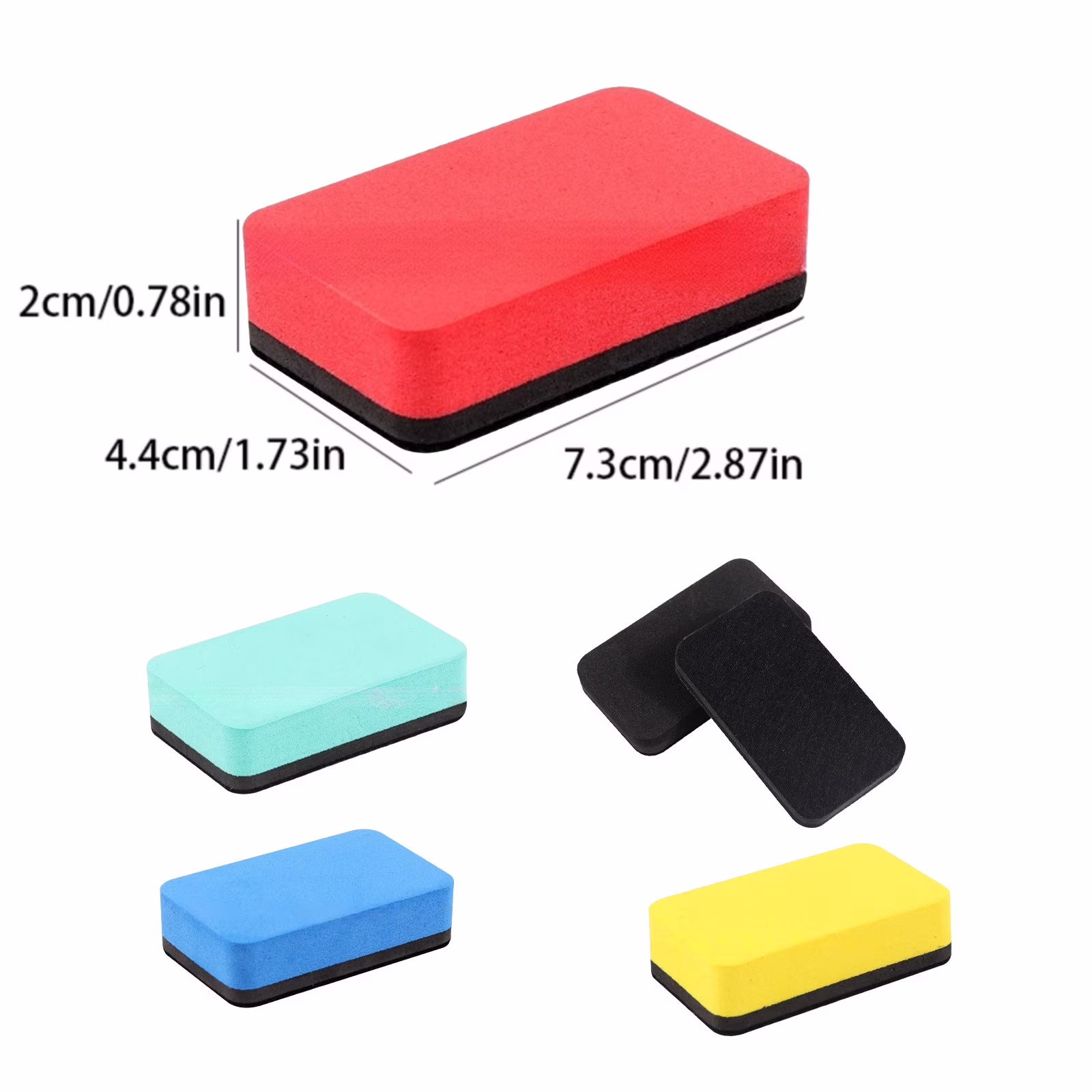White Rectangular Cloth Eraser Chalkboard Dry Erase Board Classroom Supplies Teacher Tool 1pc