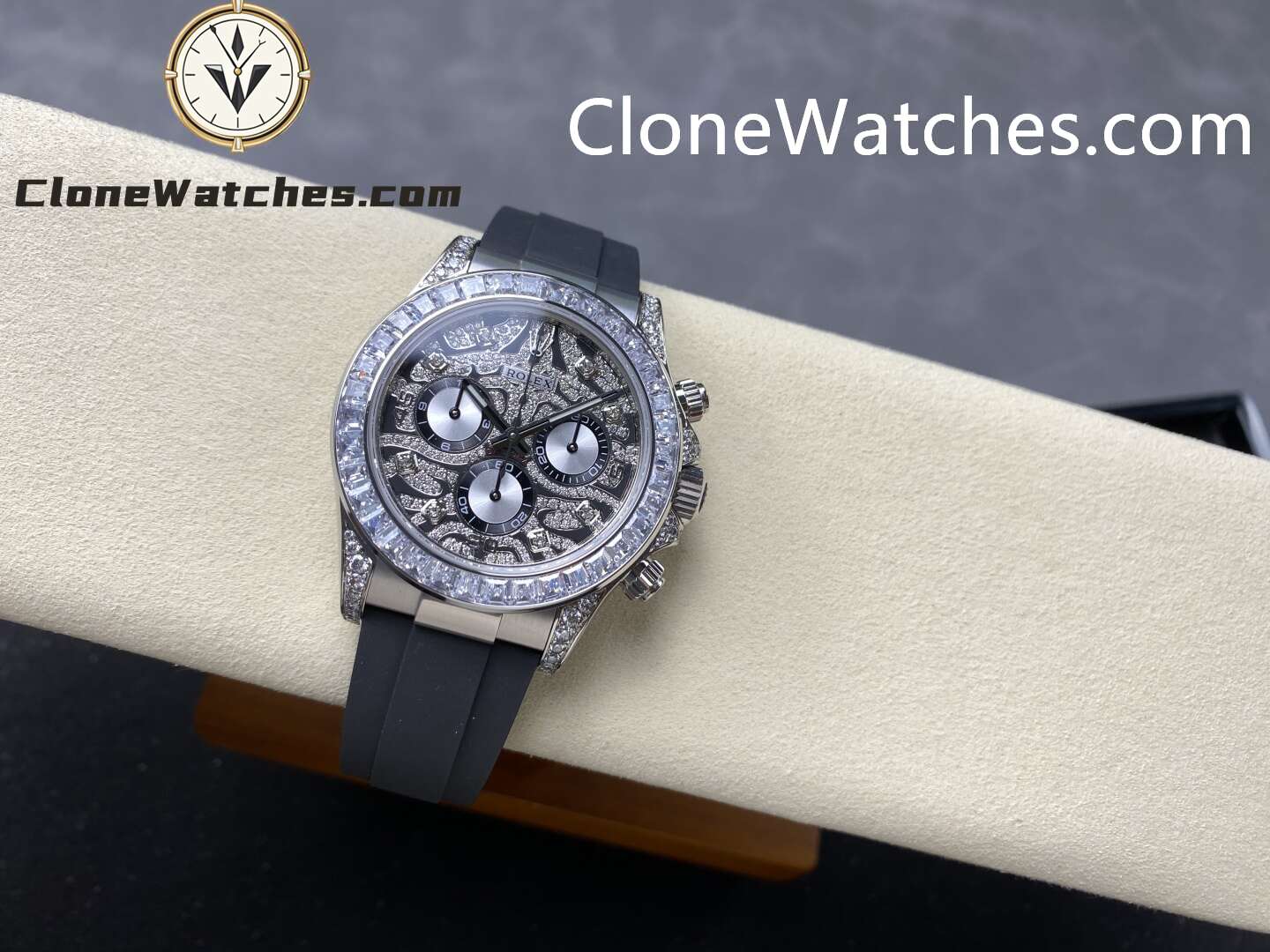 Rolex Super Clone Watches 1:1 Daytona 116589TBR Eye of the Tiger Diamonds Dial 4130 Movement