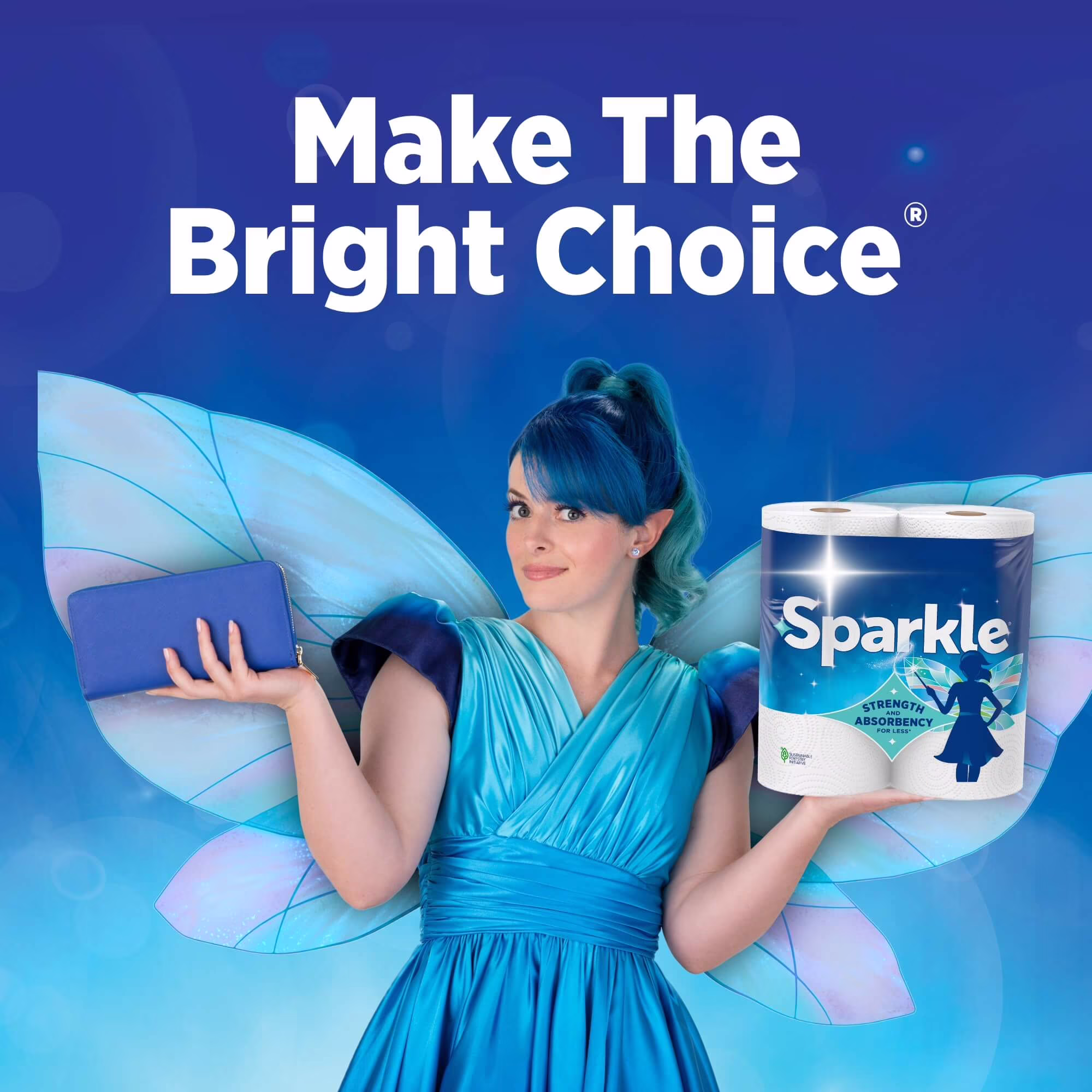 Sparkle Tear-A-Square Paper Towels, 2 Double Rolls, 110 Sheets per Roll