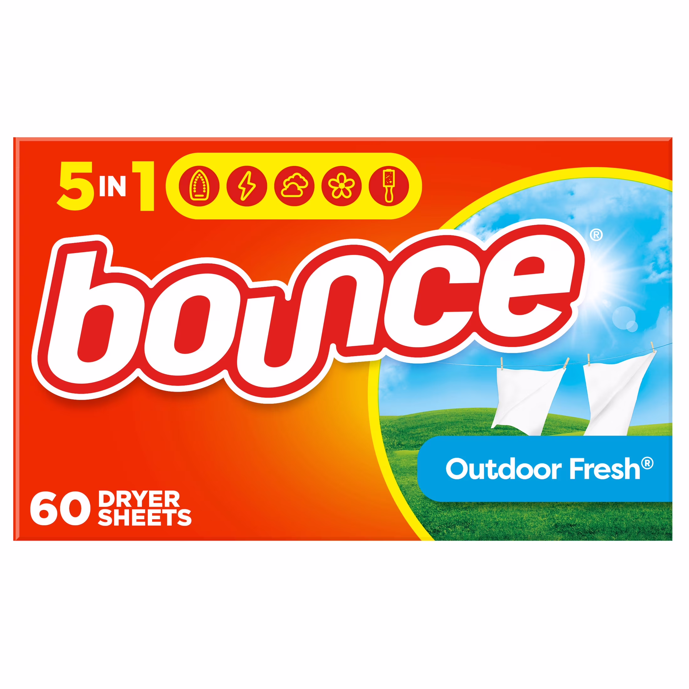 Bounce Dryer Sheets, Outdoor Fresh Scent, 60 Count