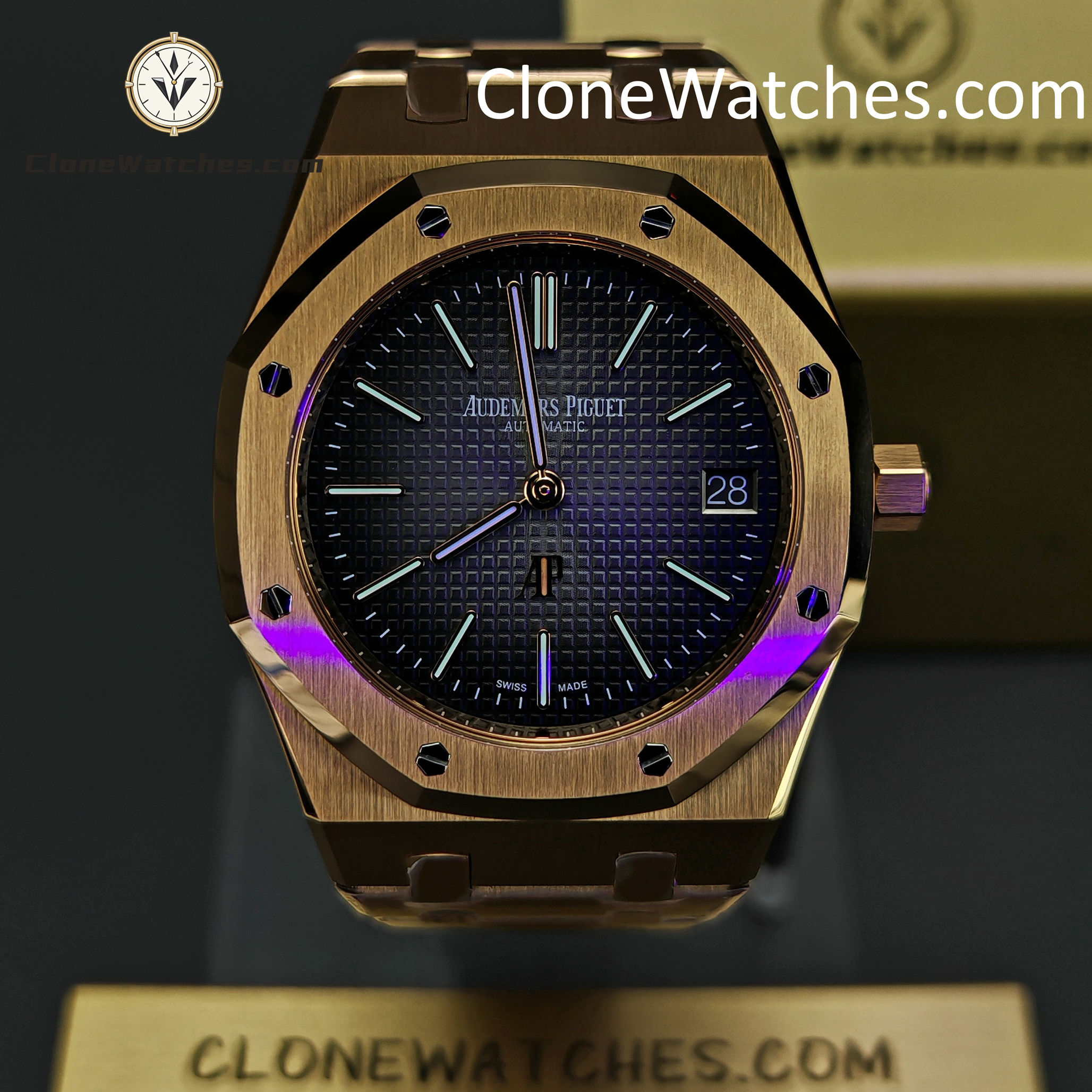 Audemars Piguet Super Clone Watches 1:1 Royal Oak”Jumbo” Extra-Thin “50th Anniversary” 16202 Smoked Grey Dial 39MM