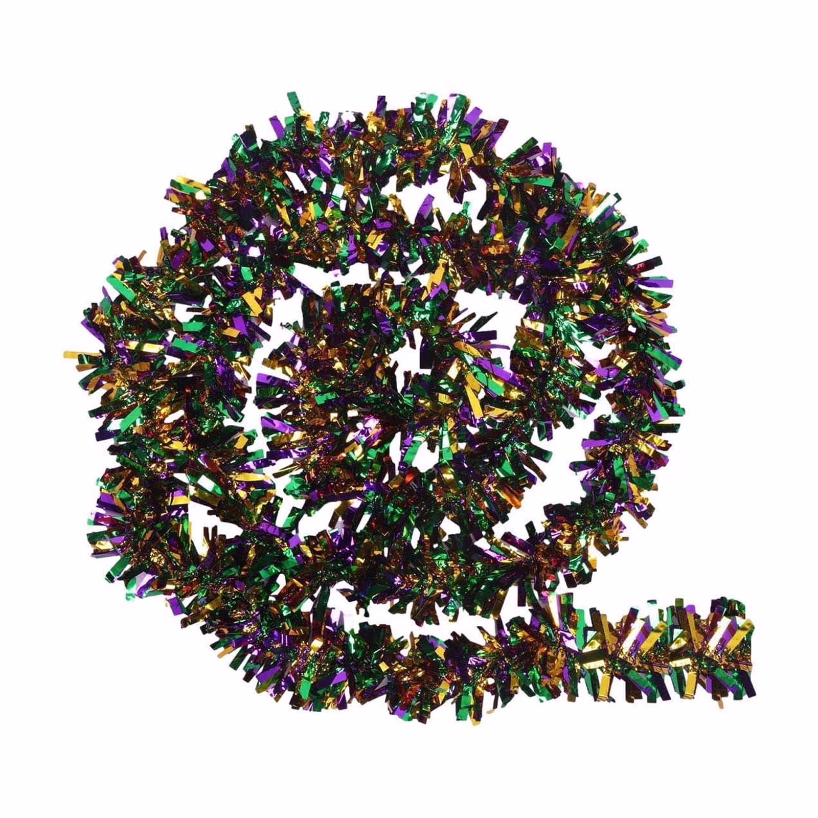 Mardi Gras Decorations 8 Feet Mardi Gras Tinsel Garland Purple Green Gold Metallic Streamers Sparkling Glittering Hanging Decoration for Mardi Gras Christmas Party