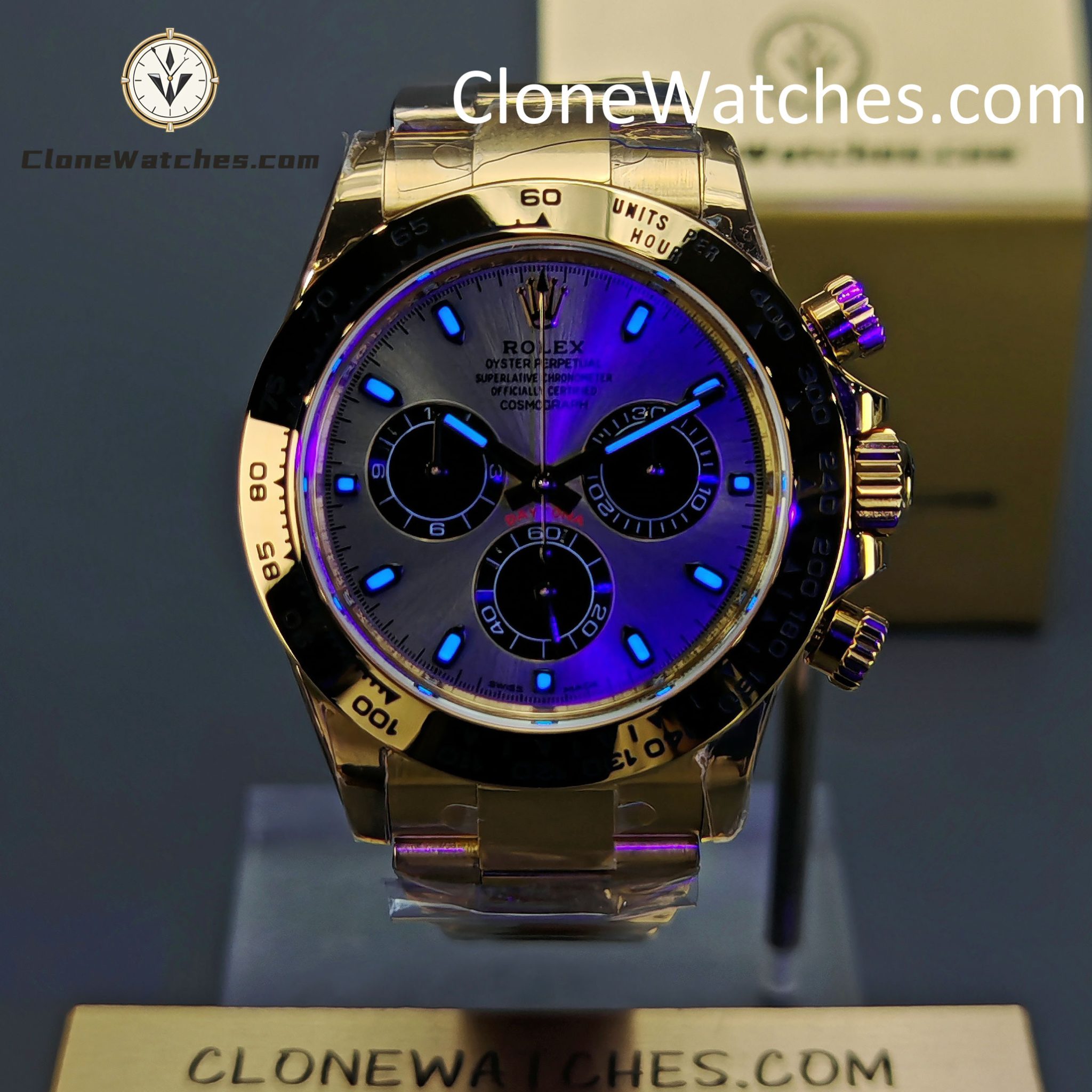 Rolex Super Clone Watches 1:1 Daytona 18K Gold Dial M116508-0014 4130 Movement