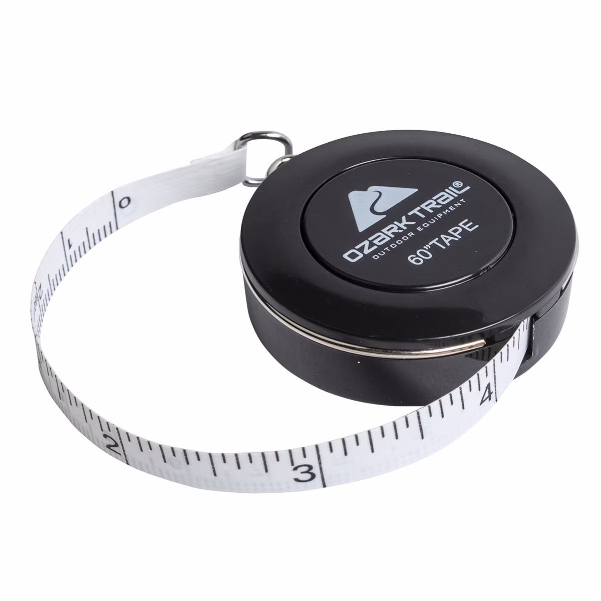 Ozark Trail 60 in Fish Measuring Tape with Push-Button Retract, Compact Vinyl Tape Measure for Fishing and Outdoor Use