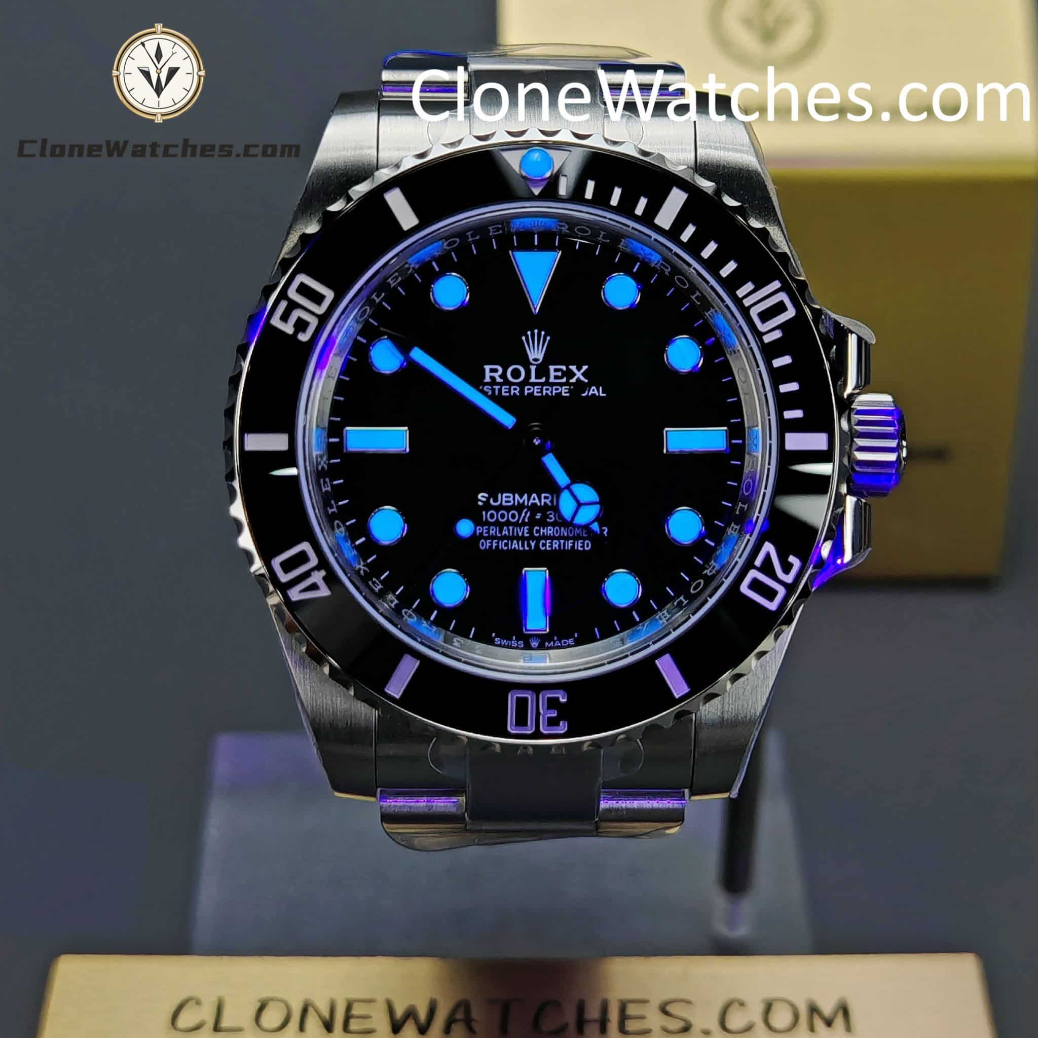 Rolex Super Clone Watches 1:1 Submariner Black Dial No Date 124060-0001 3230 Movement