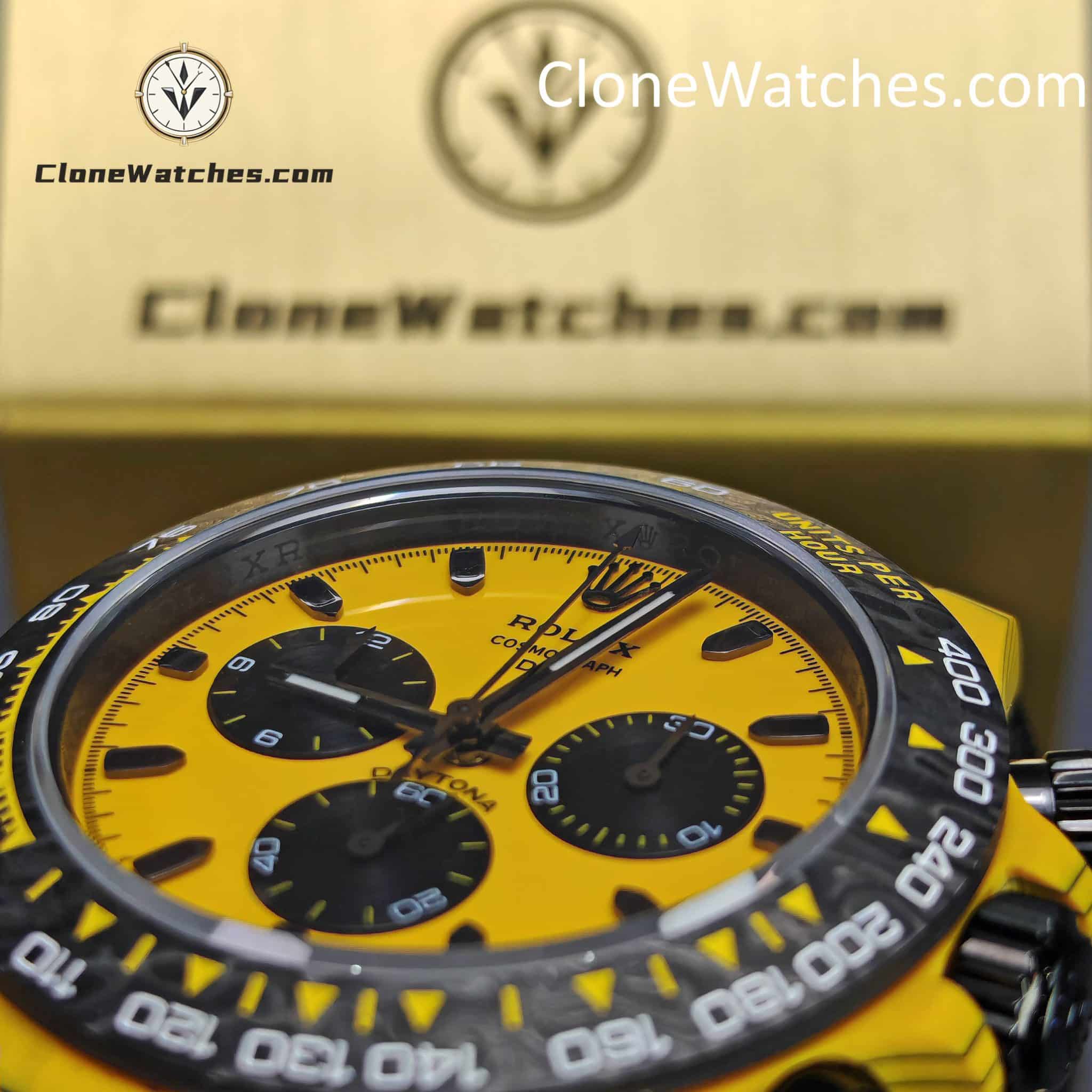 Modified Super Clone Watches 1:1 DiW Rolex Daytona Carbon Fiber BUMBLEBEE