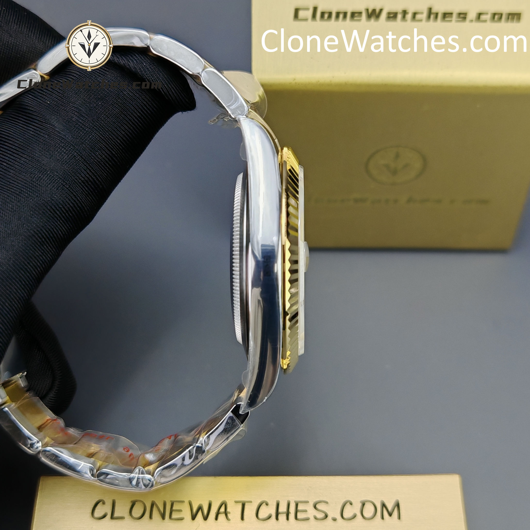 Rolex Super Clone Watches 1:1 DateJust Gold Dial m126333-0009 Oyster 41MM 3235 Movement