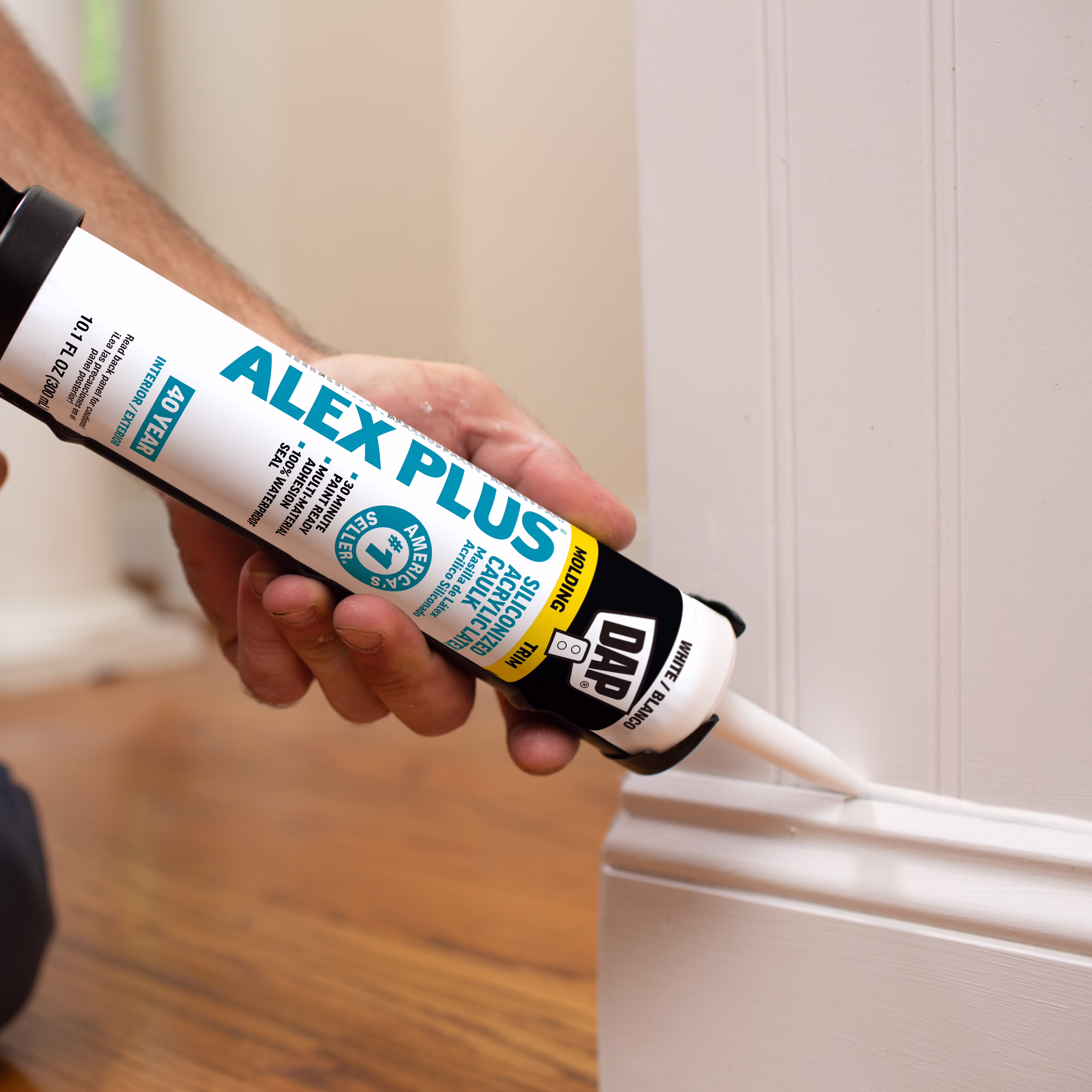 DAP Alex Plus 10.1 oz White All Purpose Acrylic Latex Caulk Plus Silicone