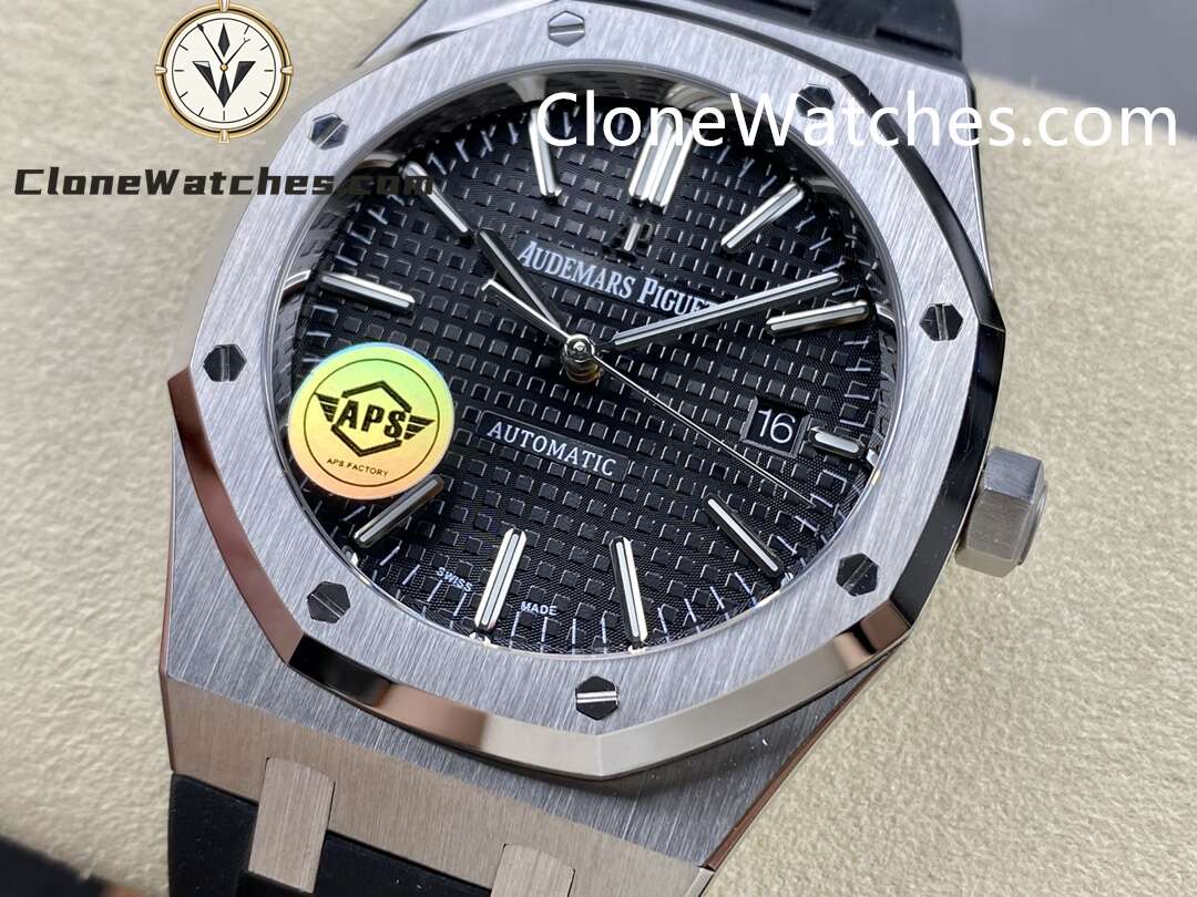 Audemars Piguet Super Clone Watches 1:1 Royal Oak 15400 Black Dial Rubber Strap