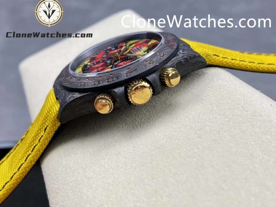 Modified Super Clone Watches 1:1 DiW Rolex Daytona NTPT Carbon “MILITARY YELLOW”