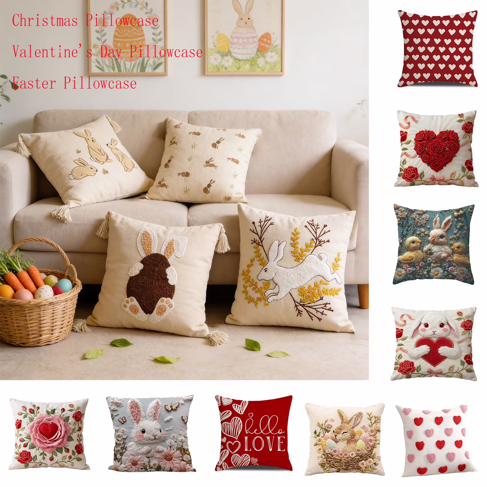 Nkmbld Christmas Decor Super Soft Christmas Linen Pillow Cover for Winter Holiday Farmhouse Home Sofa Couch Decoration