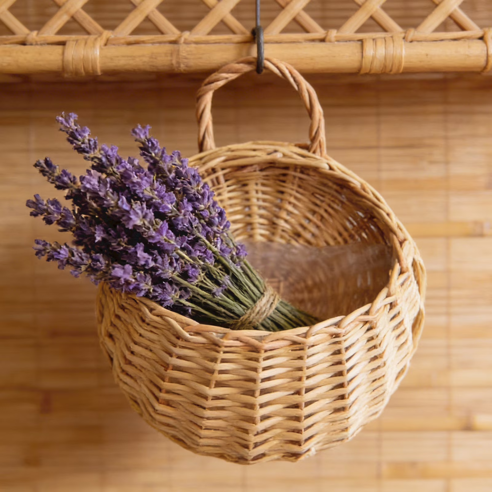 dgysar Hanging Woven Wall Basket -- Handmade Rattan Flower Pot for Indoor Garden, Living Room Decor, and Patio Plant Display Coffee