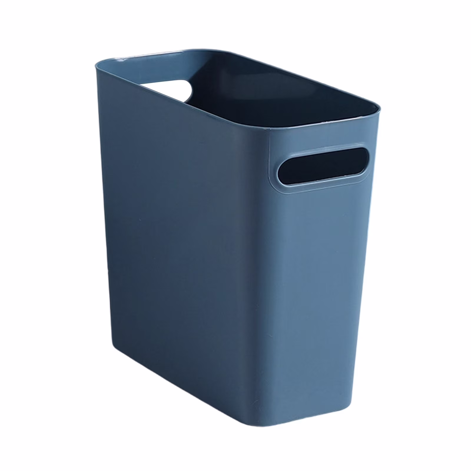 Plastic Trash Can,Slim Rectangular Trash Can,Corner Trash Can,Tall Skinny Trash Can,Slim Plastic Wastebasket,Compact Wastebasket with Cut-Out Handles for Bathroom,Kitchen,Bedroom,Apartment Office