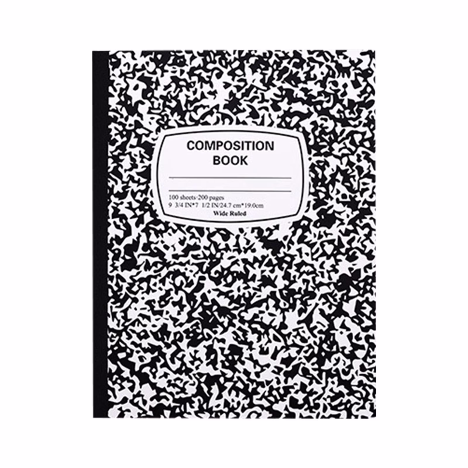 Composition Notebook 1 Pack Wide Ruled 100 Sheets Marble Cover 9.75x7.5in Sewn Binding