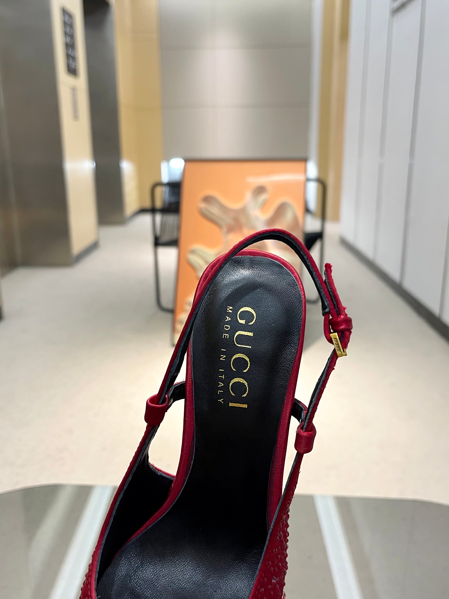 Gucci high heels/silk fabric/top quality