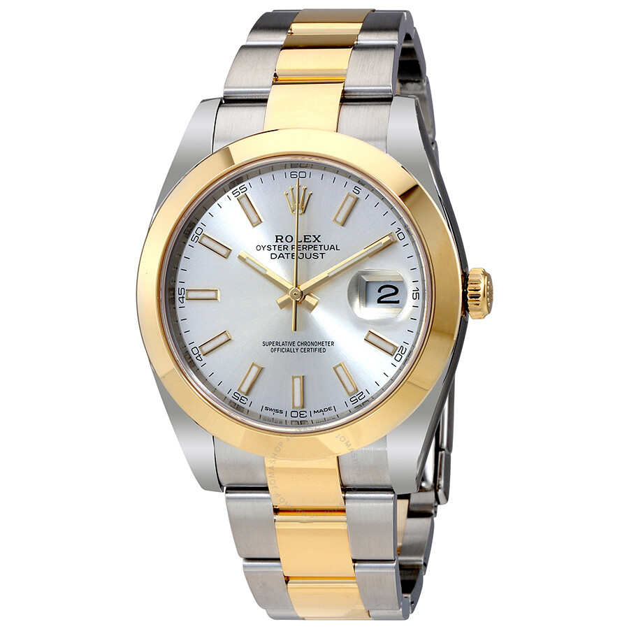 Rolex Datejust 41 Silver Dial Steel and 18K Yellow Gold Oyster Bracelet Men s Watch 126303SSO（Lifetime free warranty+90-days replacement service & Refund!.）