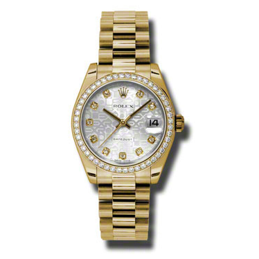 Rolex Lady-Datejust 31 Silver Dial 18K Yellow Gold President Automatic Ladies Watch 178288SJDP（Lifetime free warranty+90-days replacement service & Refund!.）