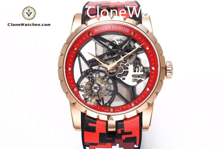 Roger Dubuis Super Clone Watches 1:1 Excalibur Skeleton Tourbillon RDDBEX0938 42MM