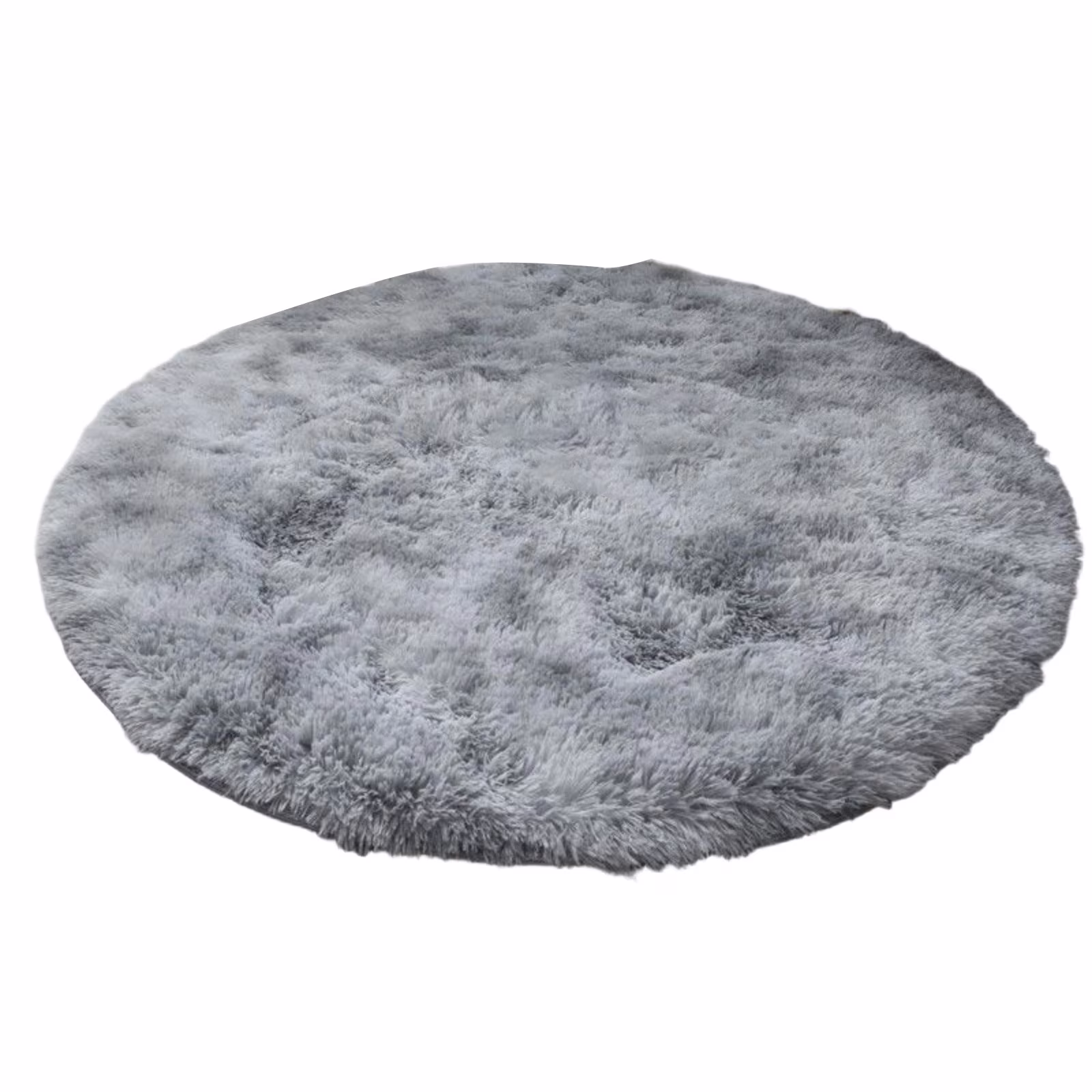 Round Gray Rug,15.75Inch Round Rug,Grey Fluffy Rug,Ultra-Soft Plush Modern Circle Area Rug For Kid'S Bedroom,Fluffy Shag Circular Rug For Nursery Room,Non-Slip Tie-Dyed Light Grey Rug For Teen'S Room