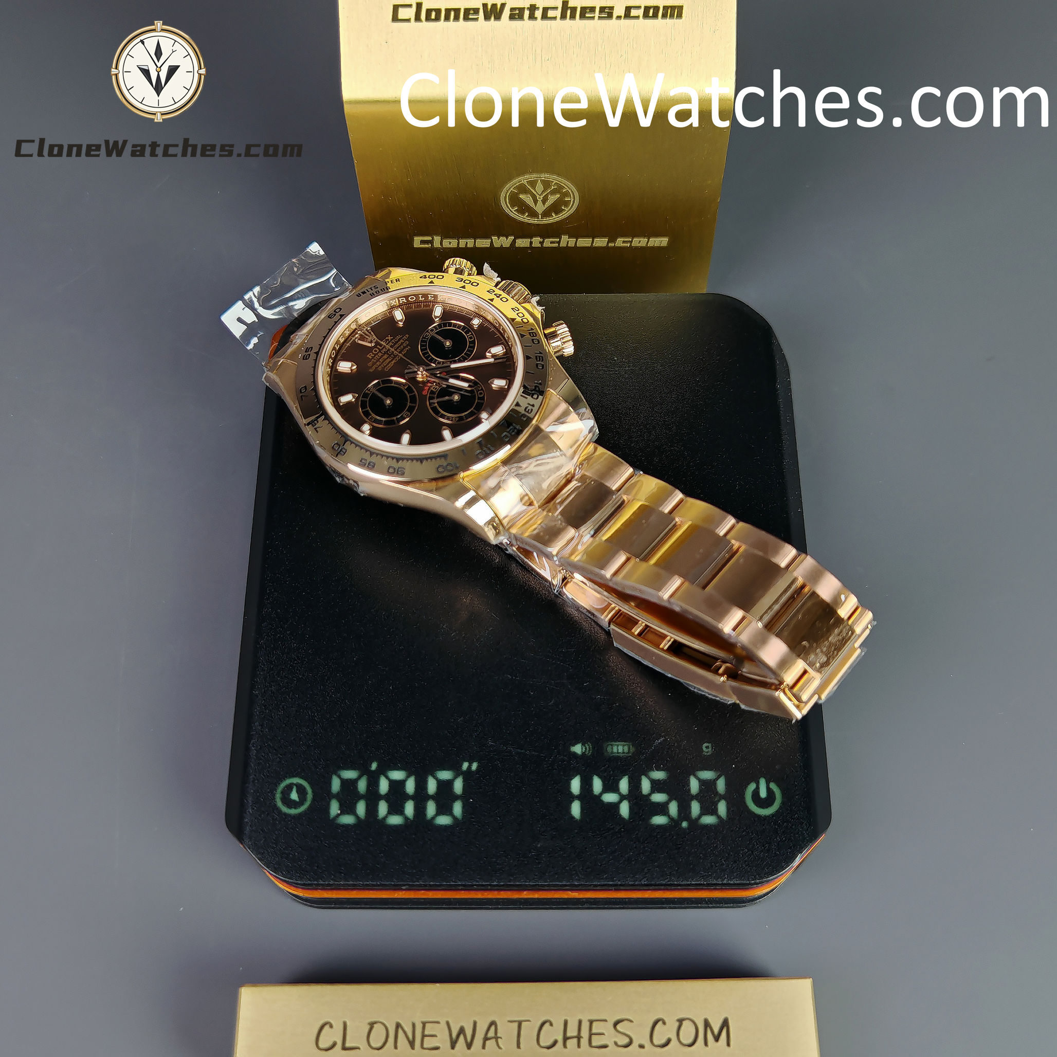 Rolex Super Clone Watches 1:1 Daytona Rose Gold Chocolate Dial m116505-0013 4130 Movement
