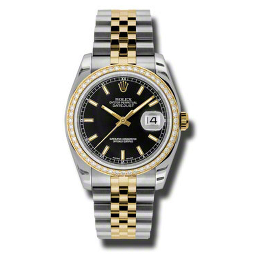 Rolex Oyster Perpetual Datejust 36 Black Dial Stainless Steel and 18K Yellow Gold Jubilee Bracelet Automatic Ladies Watch 116243BKSJ（Lifetime free warranty+90-days replacement service & Refund!.）