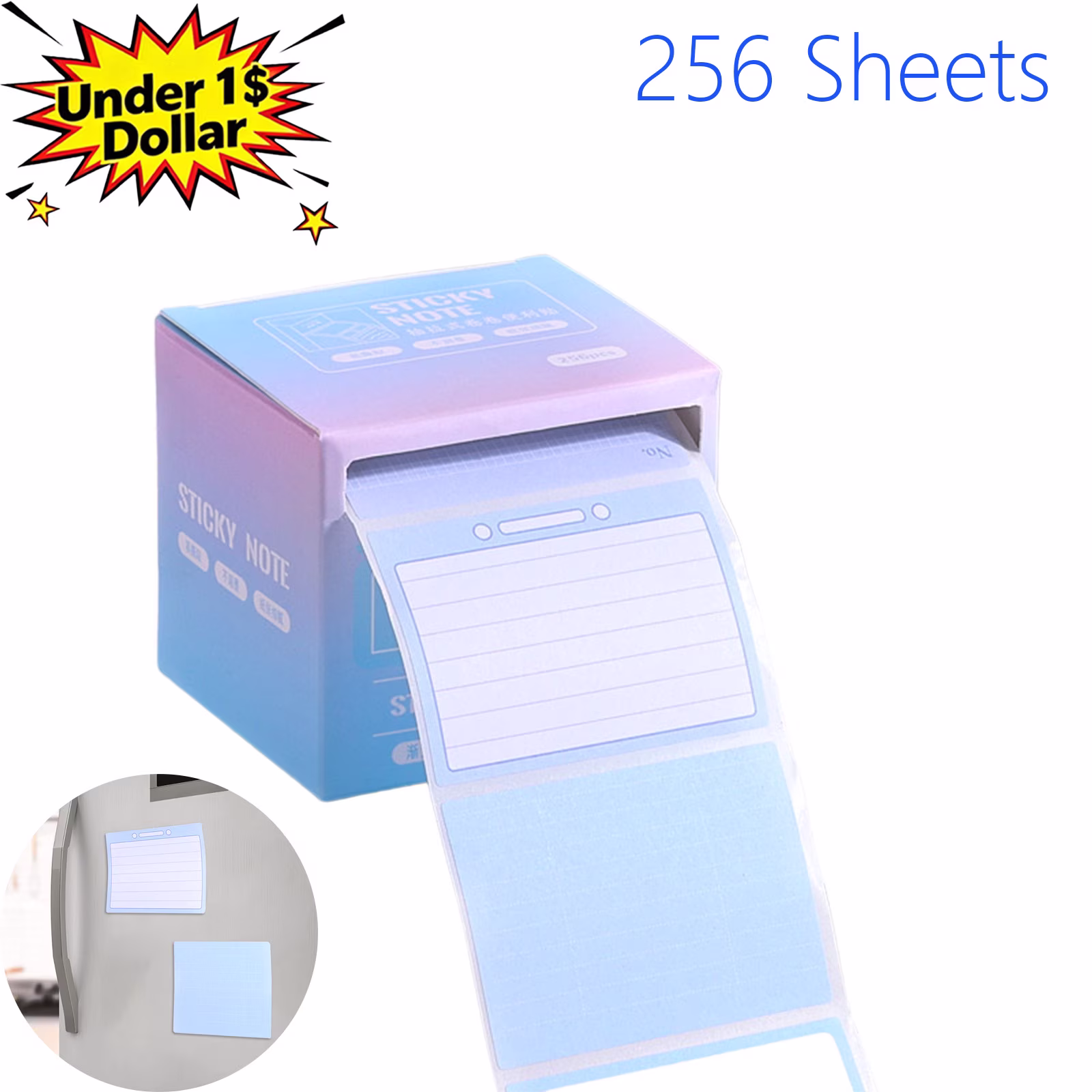 Qocolcyl Under 1$ Dollar 256 Sheets Pull Out Sticky Notes, Drawer Style Index Labels, Colorful Removable Notes for Book File Marking, Classroom Office Home Stationery,Purple