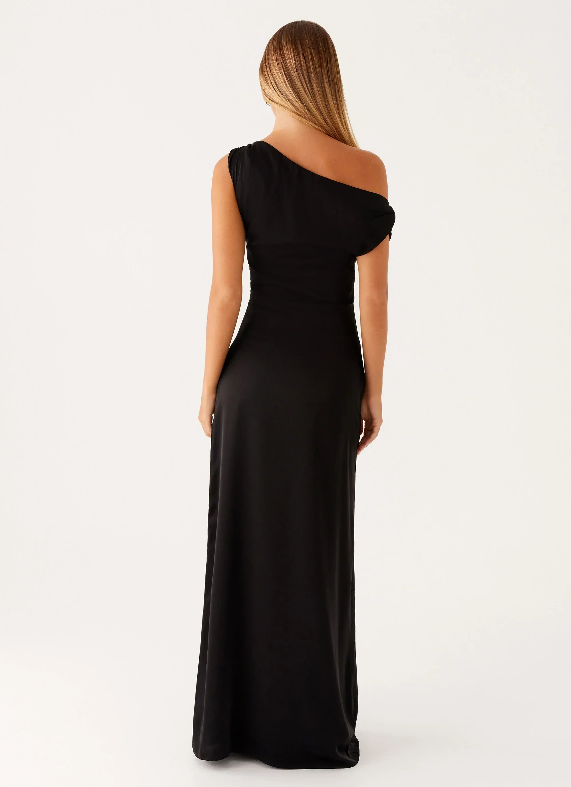 Heart Of Glass Satin Maxi Dress - Black