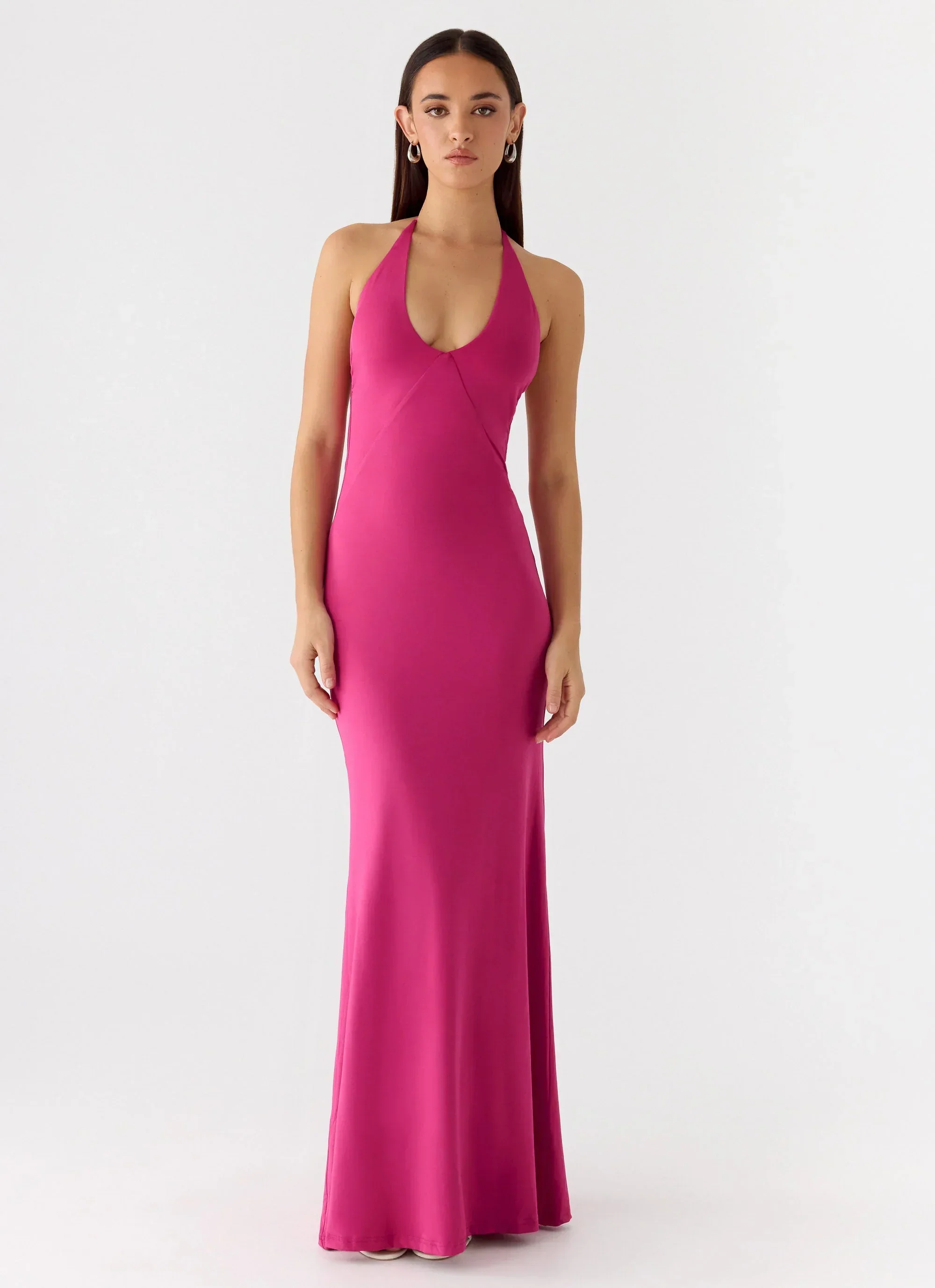 Have Your Attention Maxi Dress - Fuchsia