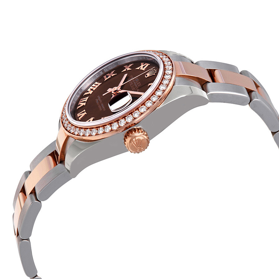 Rolex Datejust Chocolate Dial Automatic Ladies Steel and 18K Everose Gold Oyster Watch 279381CHRO（Lifetime free warranty+90-days replacement service & Refund!.）