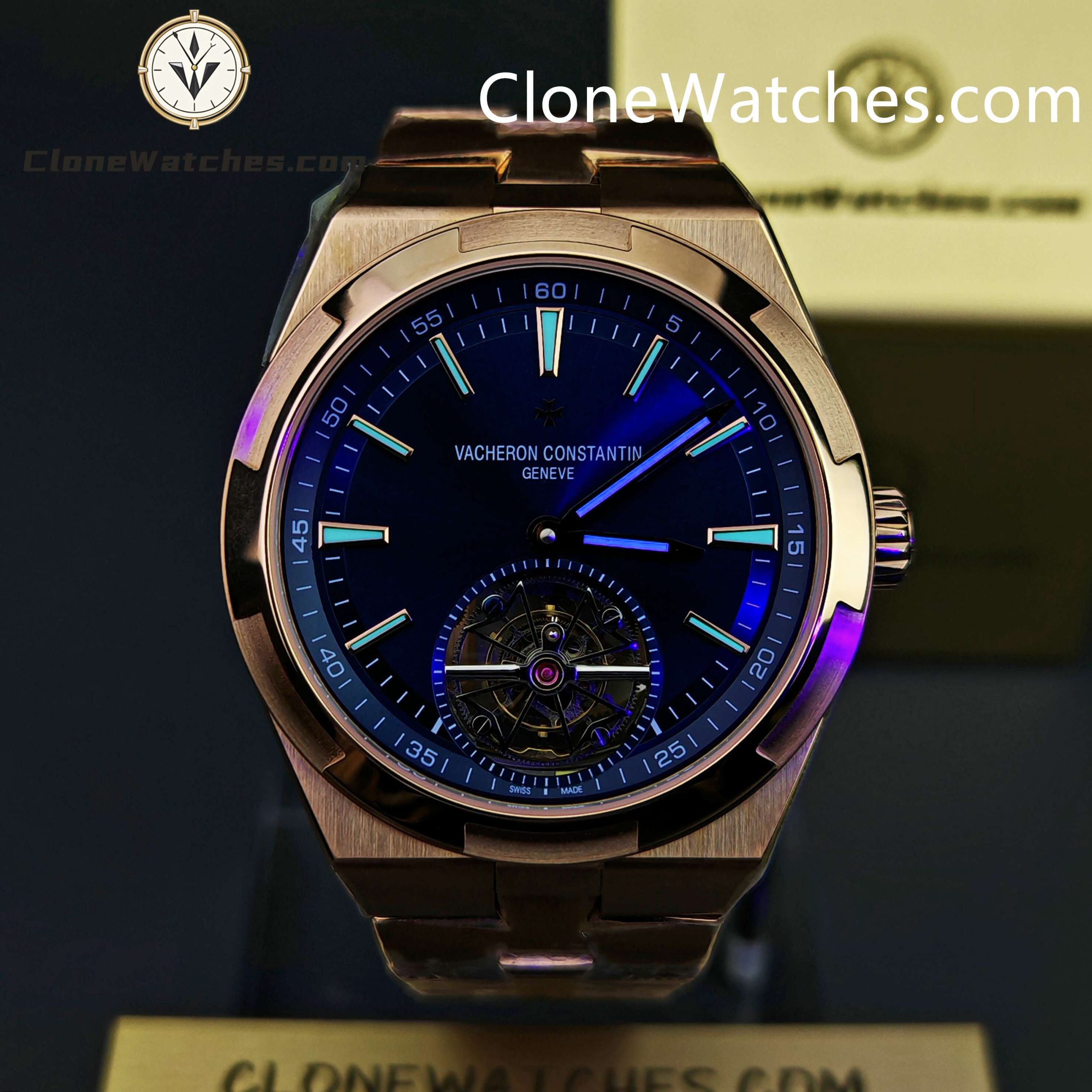 Vacheron Constantin Super Clone Watches 1:1 Overseas Tourbillon Rose Gold 6000V/210R-B733 42.5MM