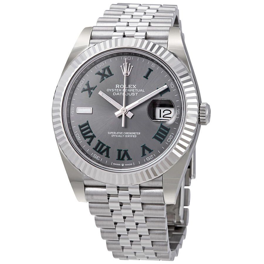 Rolex Datejust 41 Slate Dial Automatic Men s Steel and White Gold Jubilee Watch 126334GYRO（Lifetime free warranty+90-days replacement service & Refund!.）