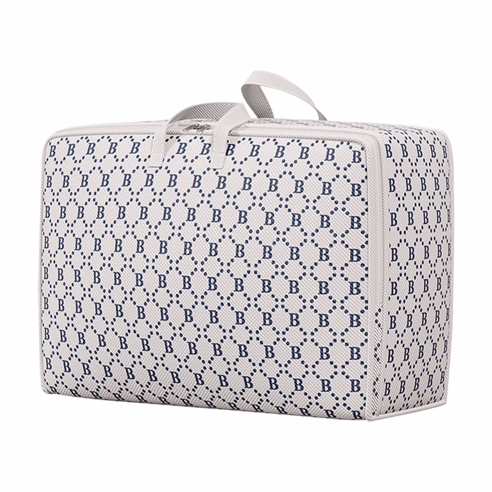 SHENGXINY Heavy Duty Extra Large Storage Bags, Thickened Organizer Tote Bag with Double Zipper for College, Clothes, Quilts, Travel Essential White 23.23x15.75x9.06in