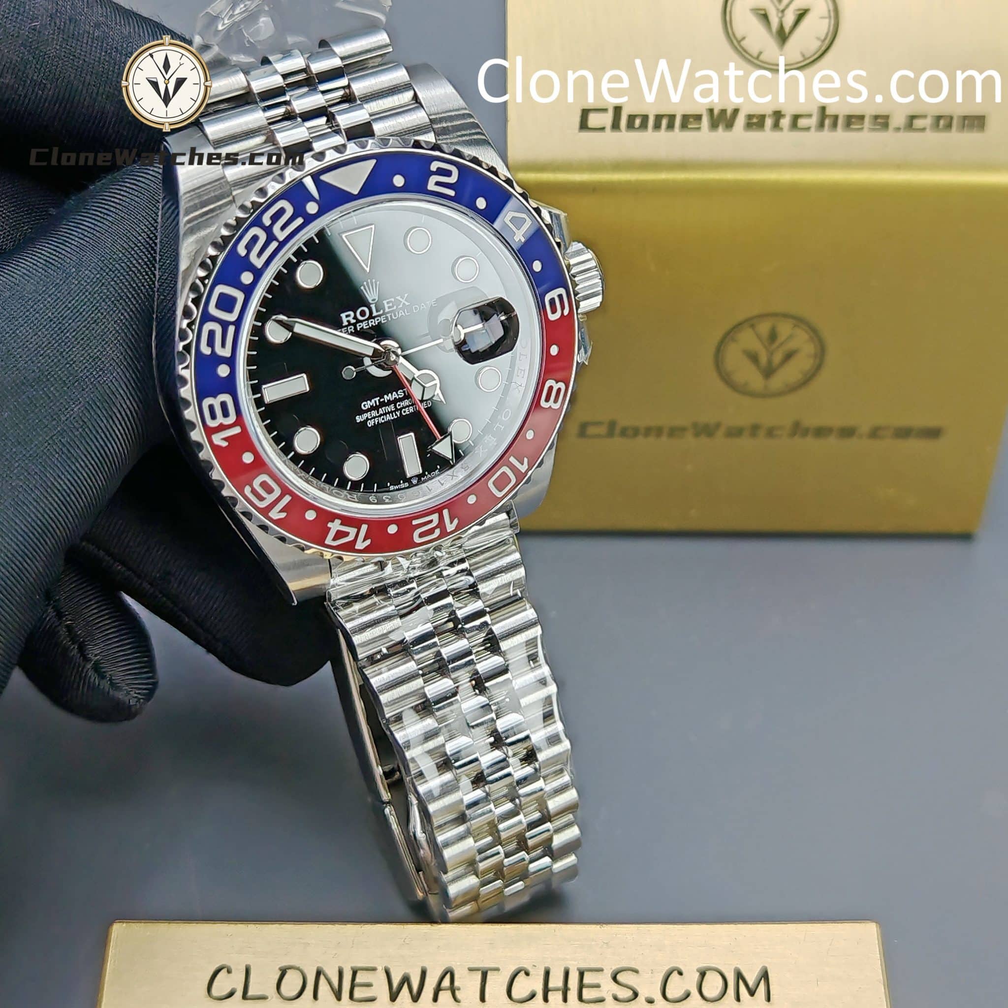 Rolex Super Clone Watches 1:1 Pepsi GMT Master II M126710blro Jubilee 3285 Movement